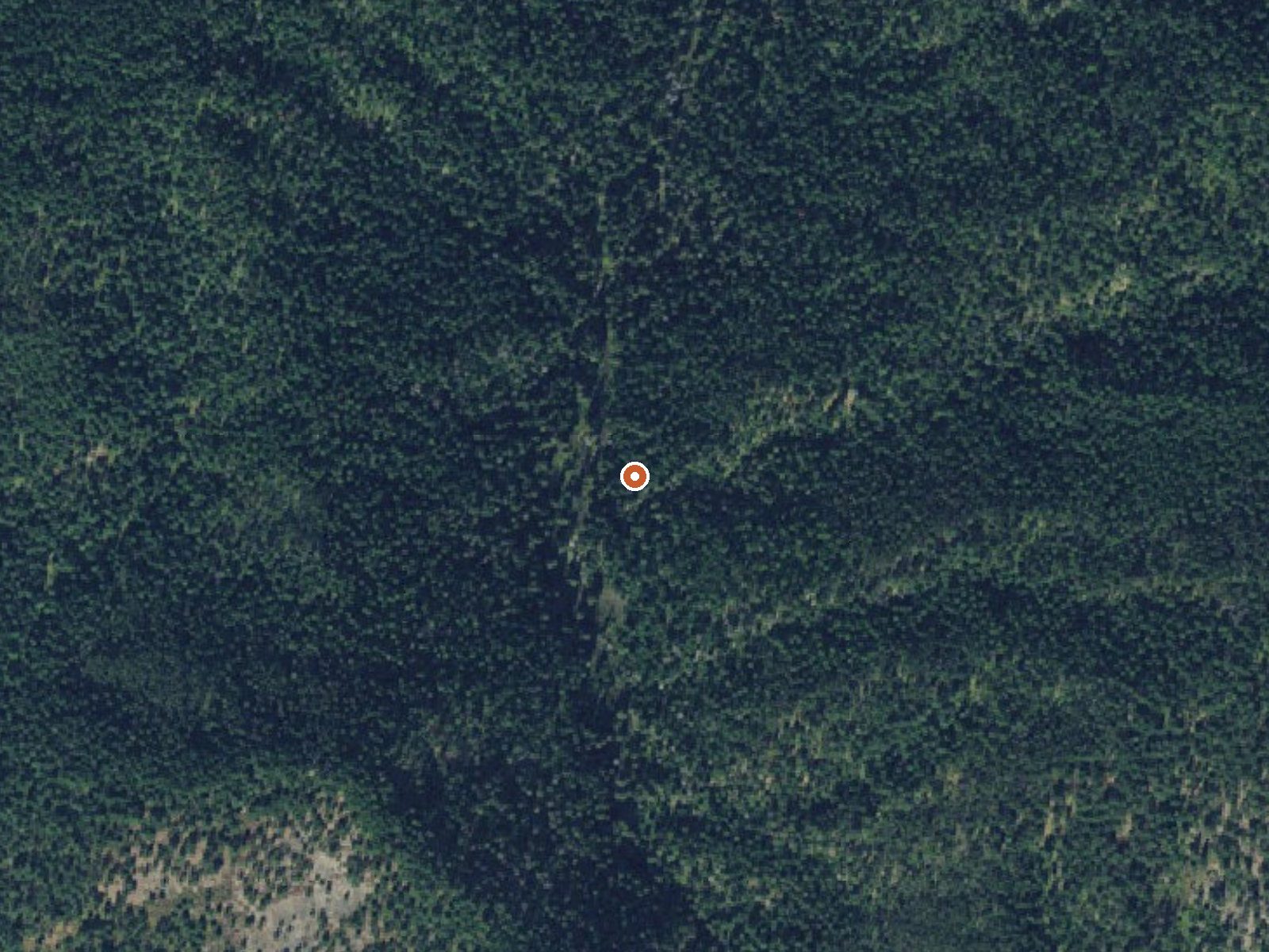 Aerial view of the ground around Weir Creek Hot Springs