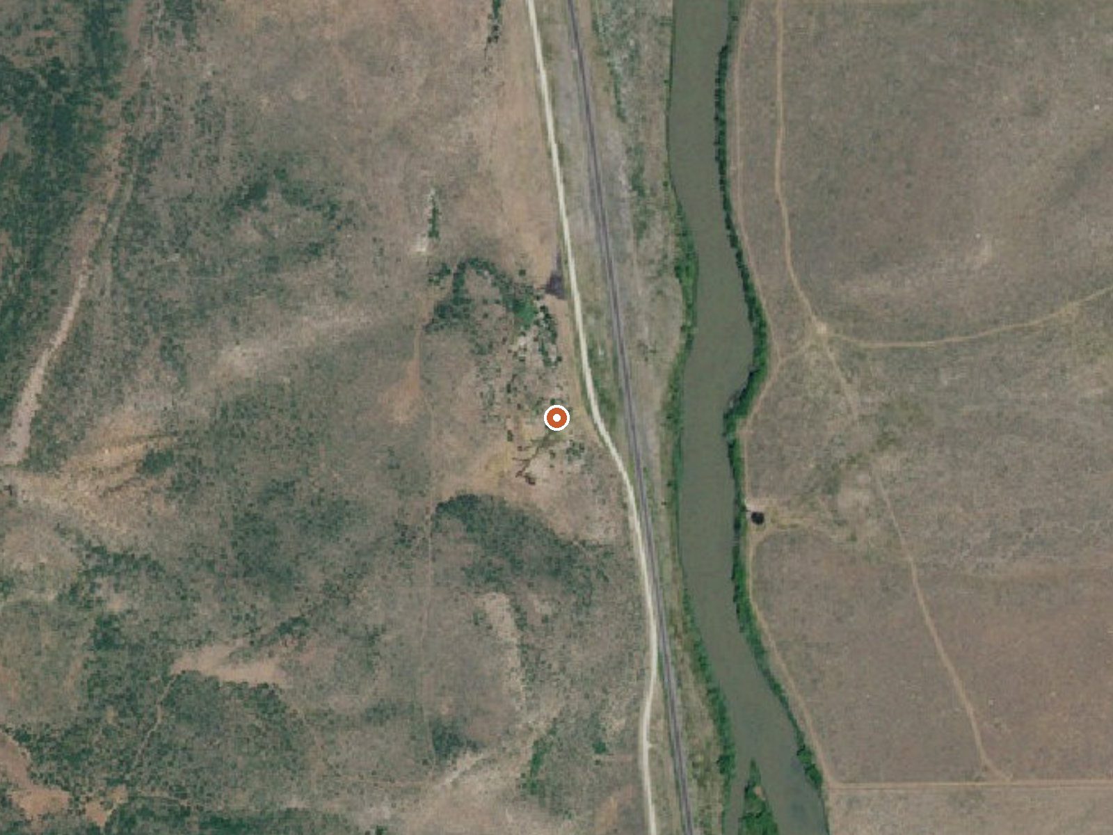 Aerial view of the ground around Pescadero Warm Spring