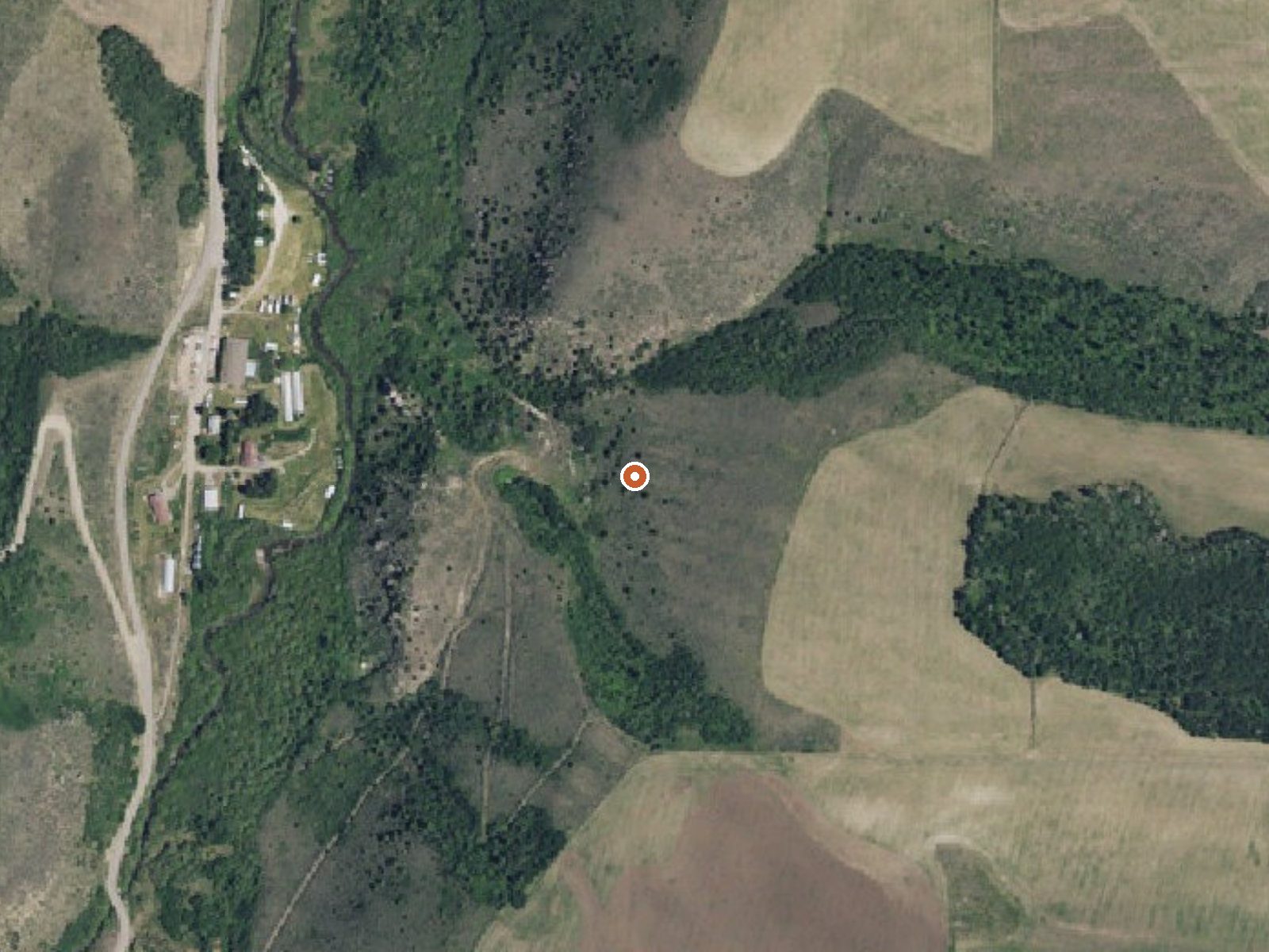 Aerial view of the ground around Pincock (Green Canyon) Hot Springs
