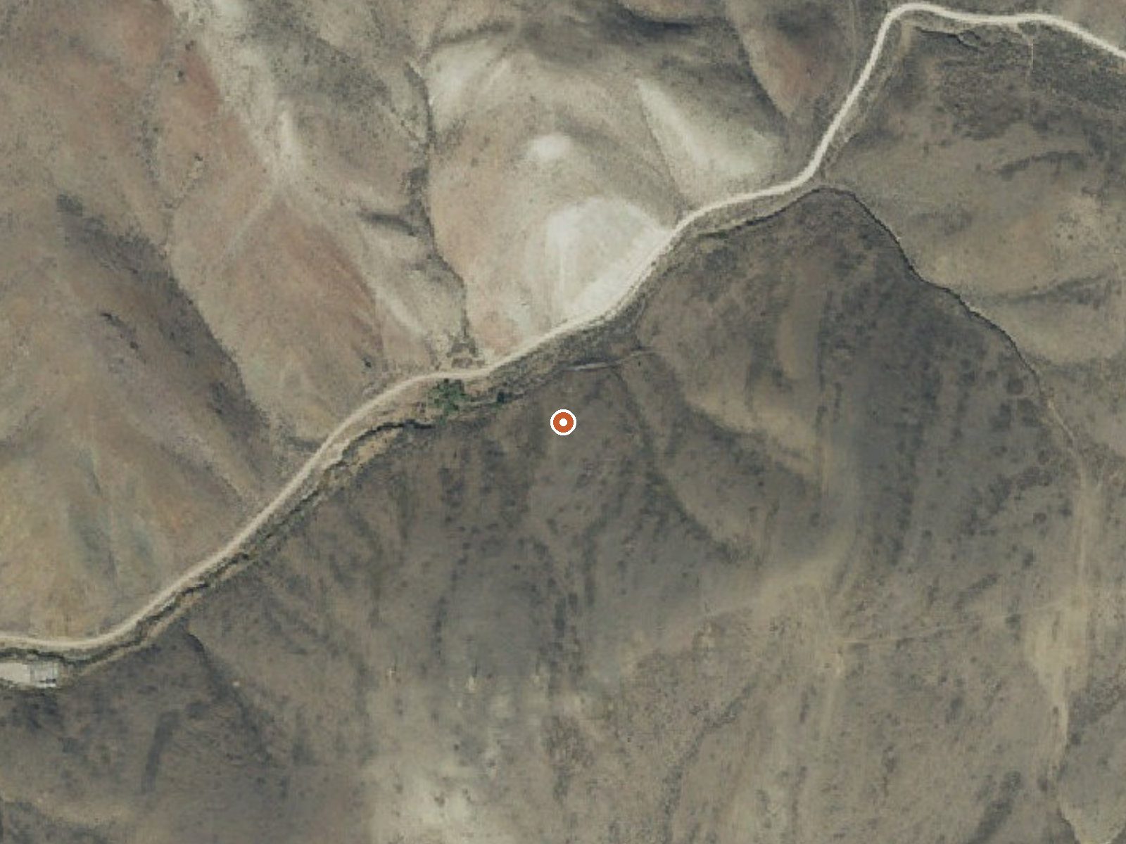 Aerial view of the ground around Sharkey Hot Spring