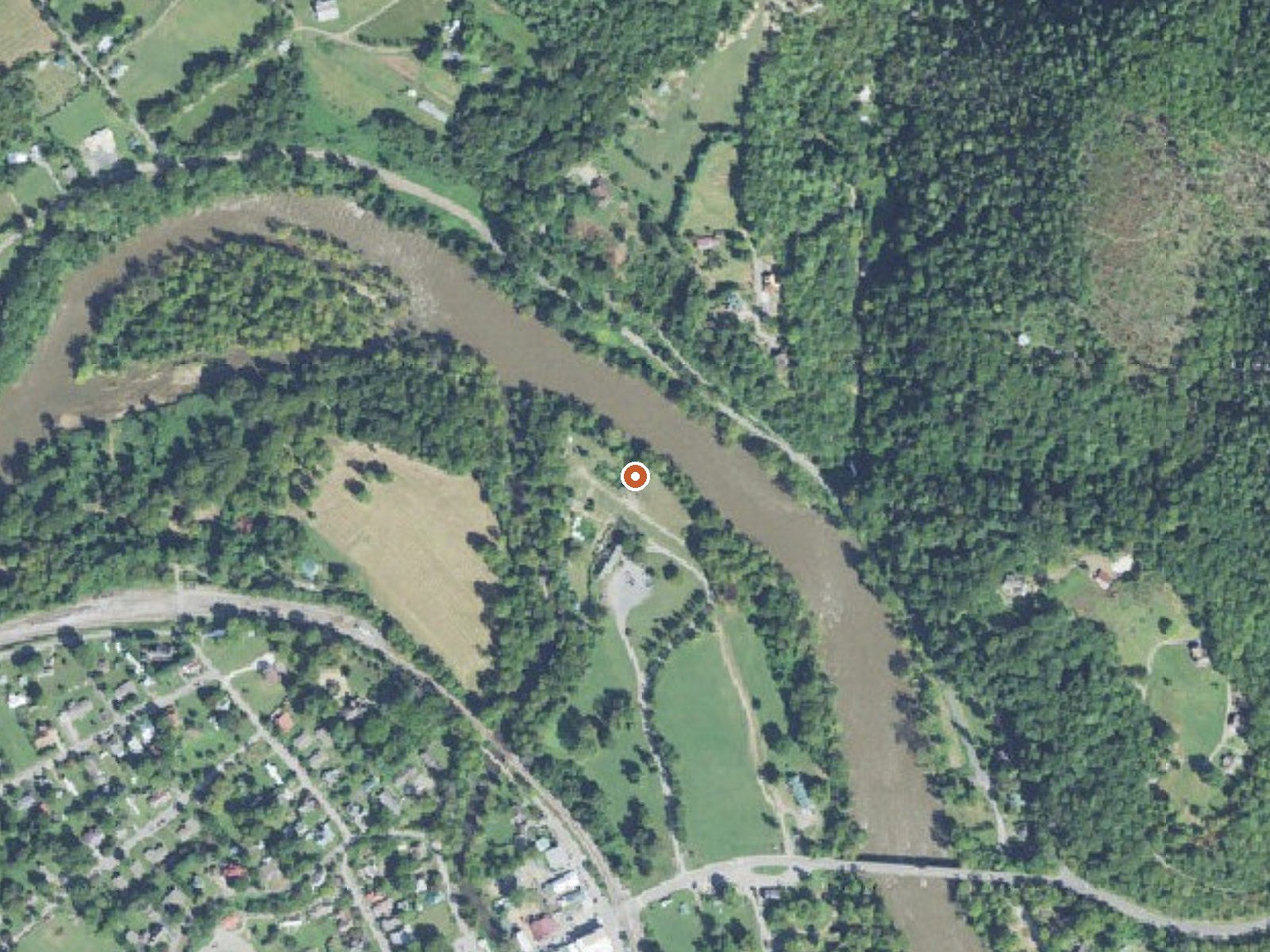 Aerial view of the ground around Hot Springs