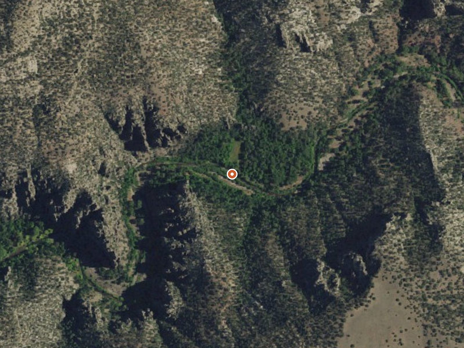 Aerial view of the ground around Spring