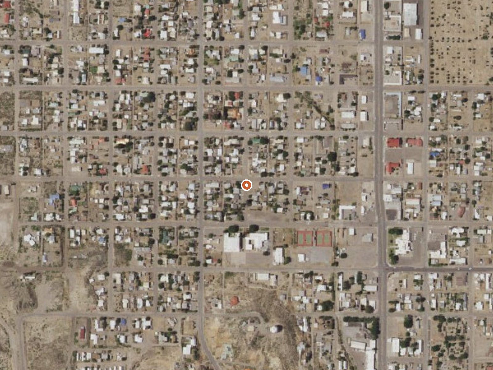 Aerial view of the ground around Truth Or Consequences