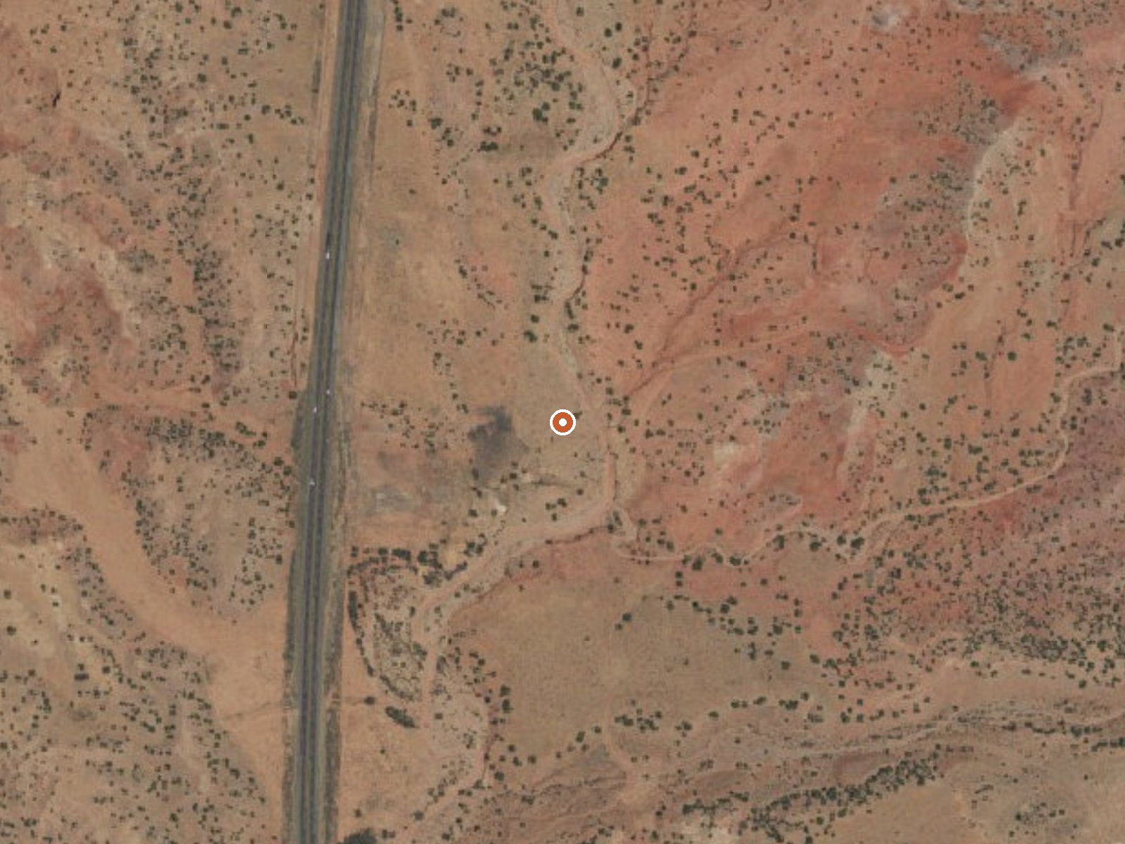 Aerial view of the ground around Warm Springs
