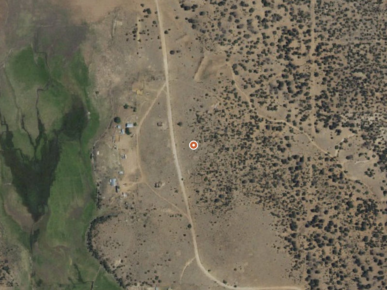 Aerial view of the ground around the spring