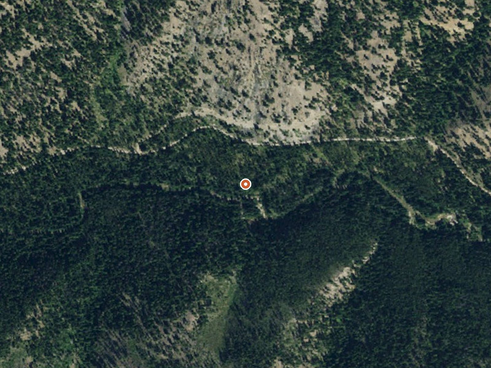 Aerial view of the ground around Blue Joint Hot Spring 1