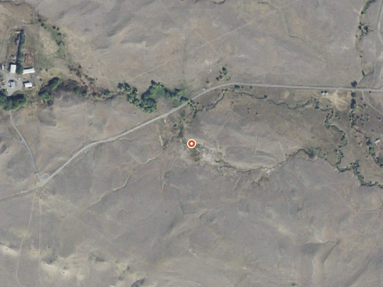 Aerial view of the ground around Hunters Hot Springs