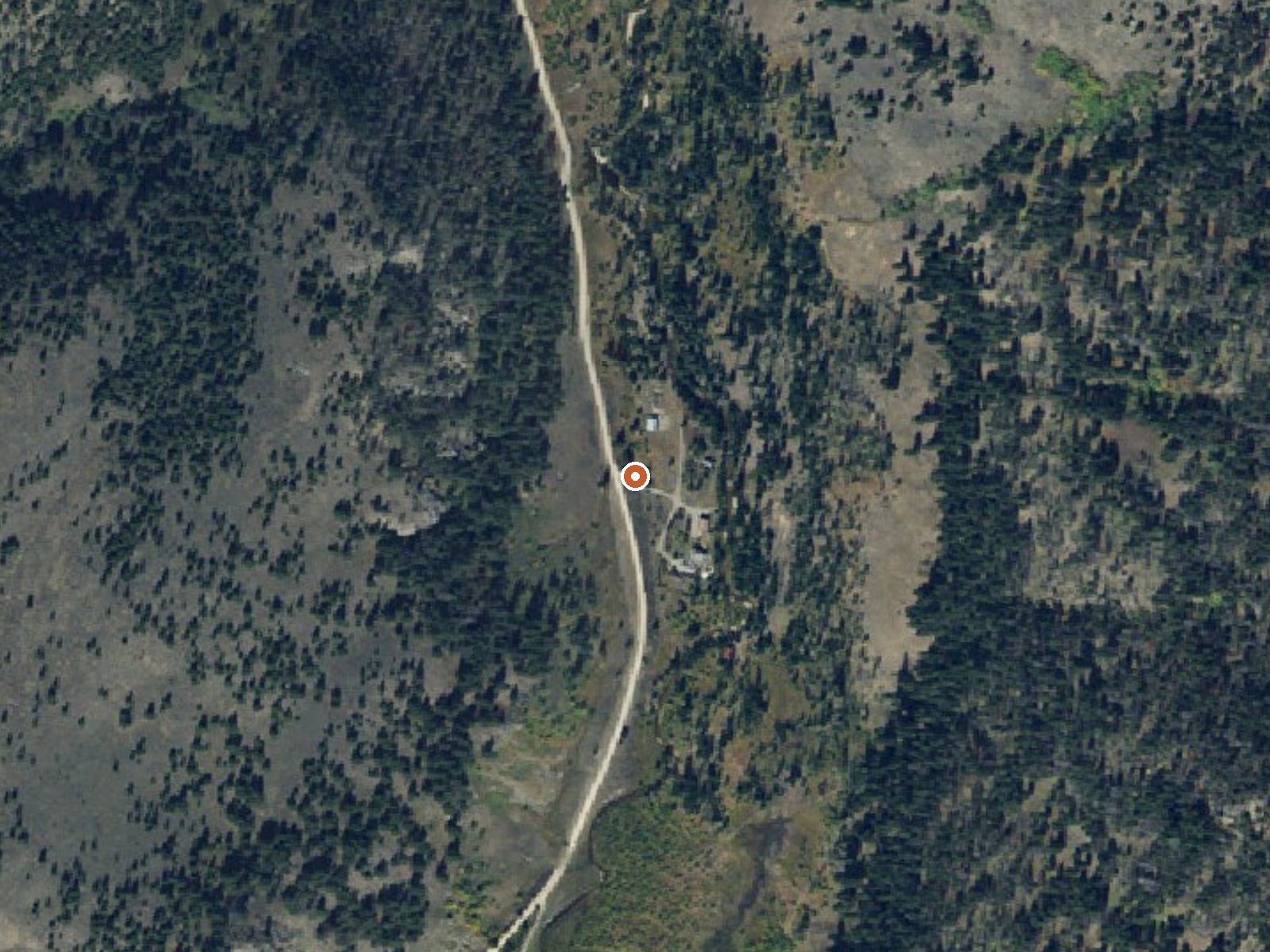 Aerial view of the ground around Potosi Hot Springs