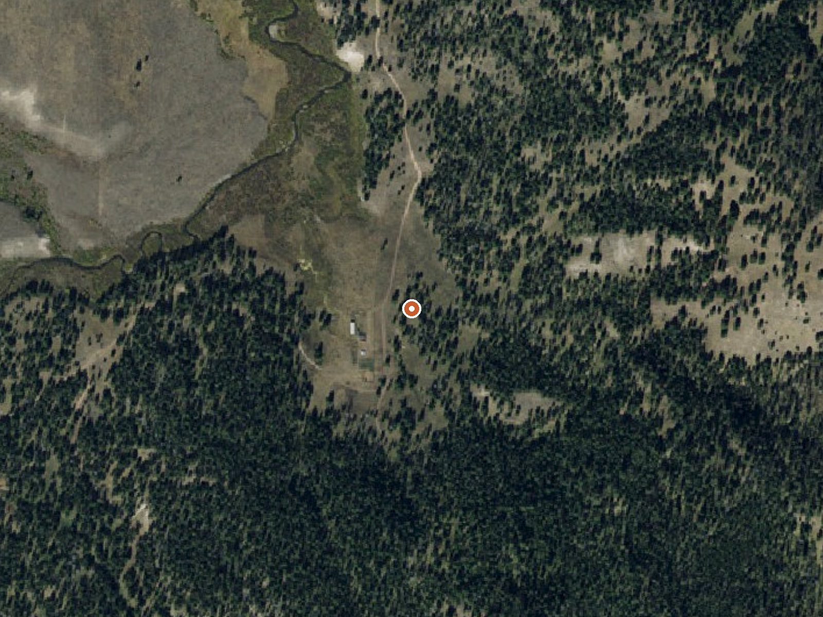 Aerial view of the ground around Sloan Cow Camp Spring