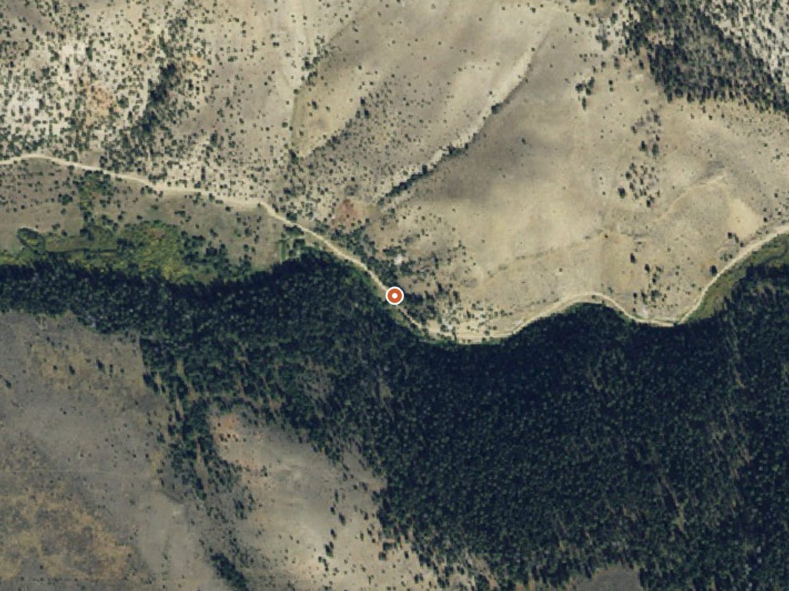 Aerial view of the ground around Vigilante Spring