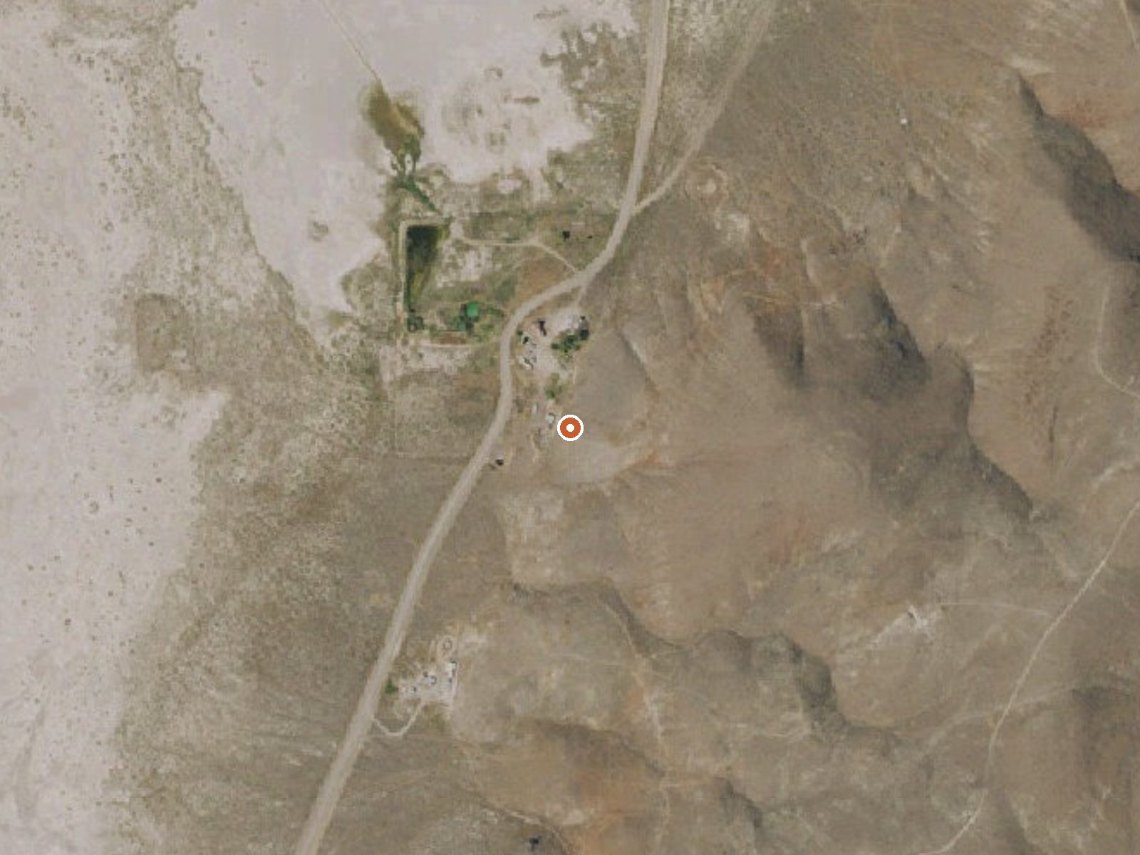 Aerial view of the ground around Crescent Valley Hot Springs