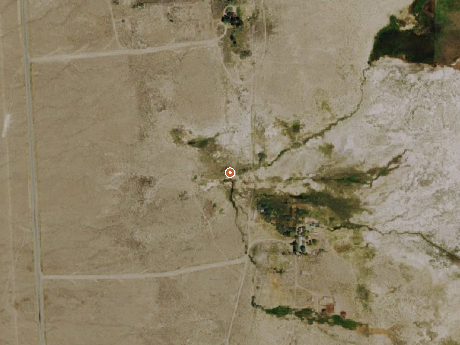 Aerial view of the ground around Darroughs Hot Springs