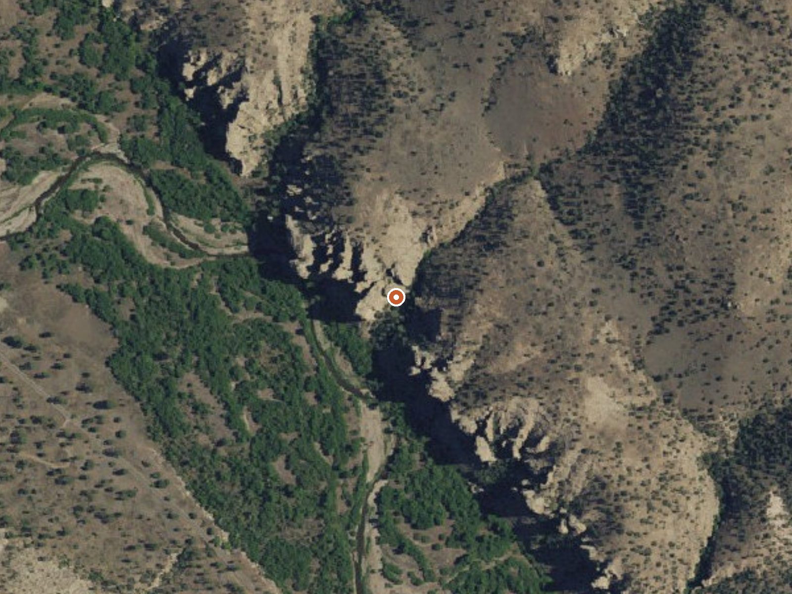 Aerial view of the ground around the spring