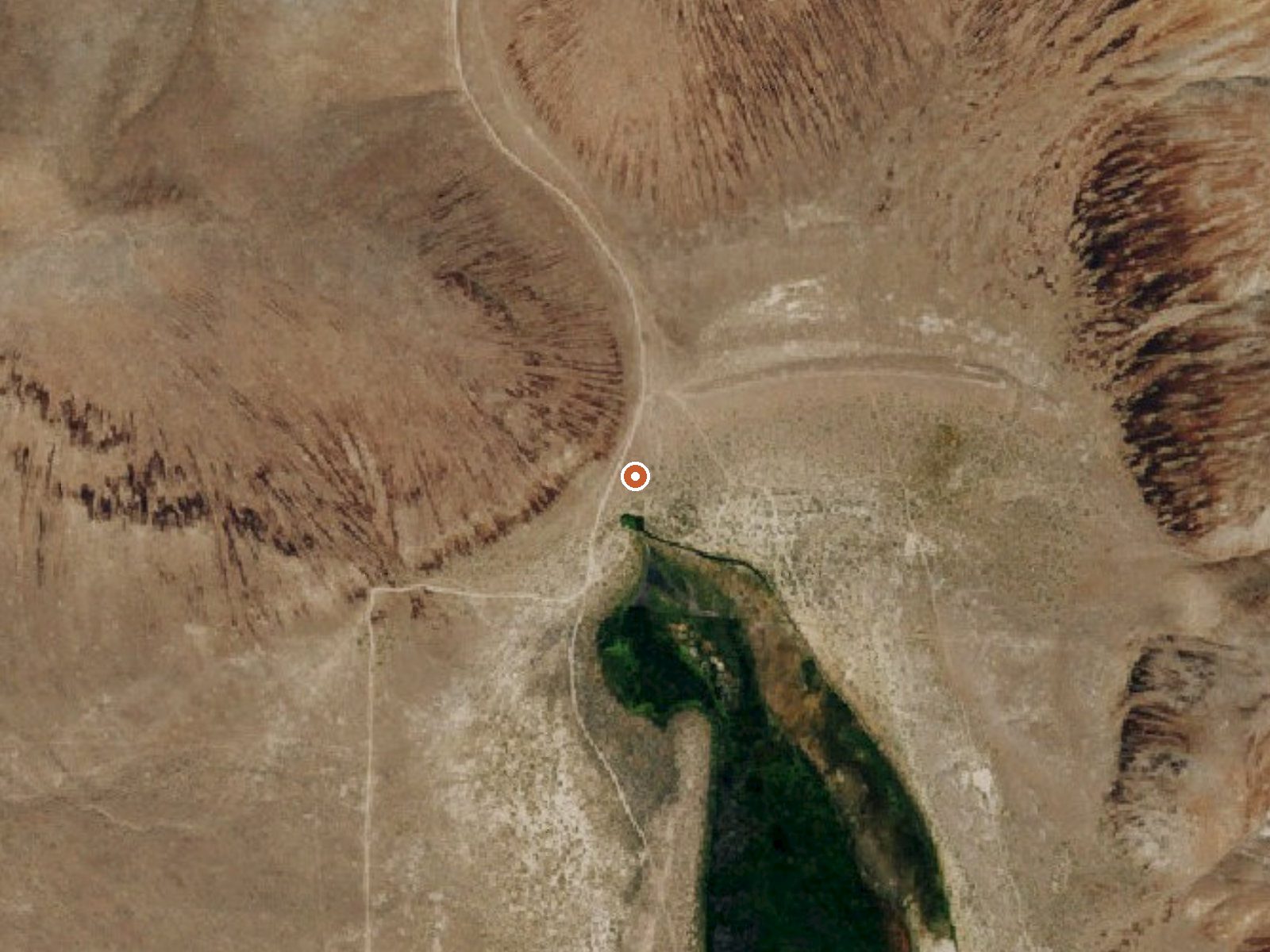 Aerial view of the ground around Cane Springs
