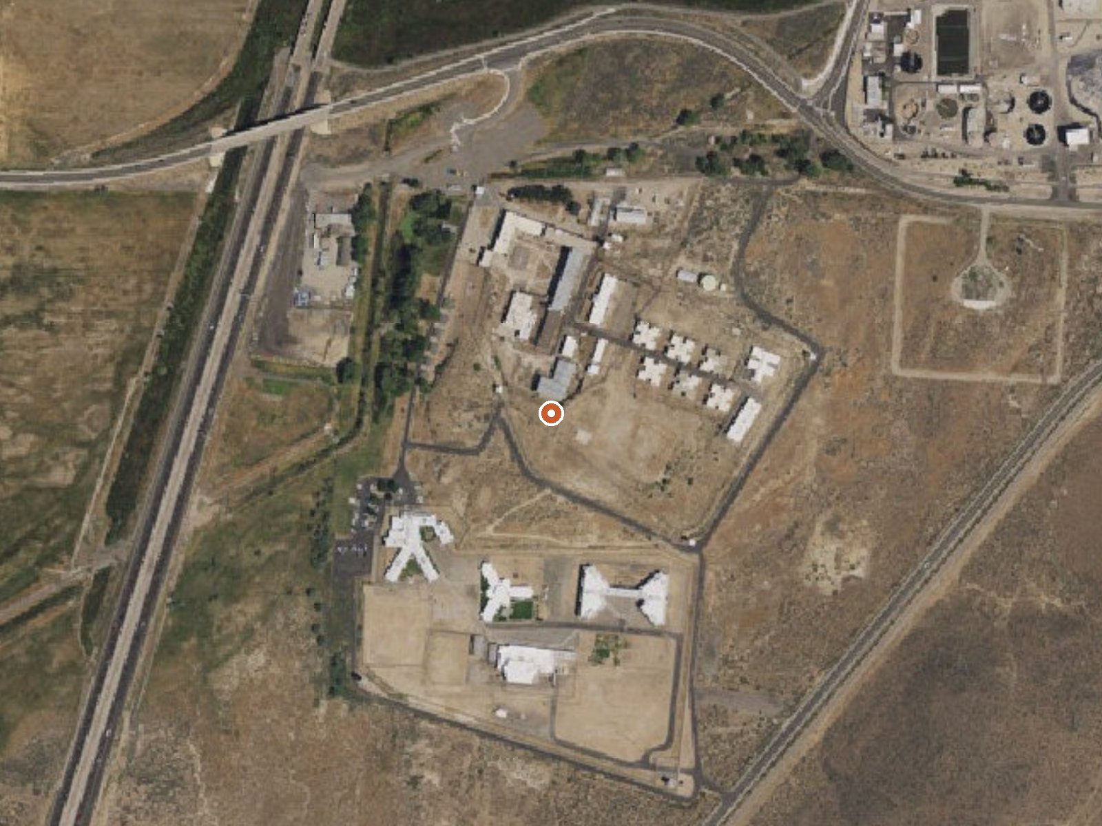 Aerial view of the ground around Nevada State Prison Spring