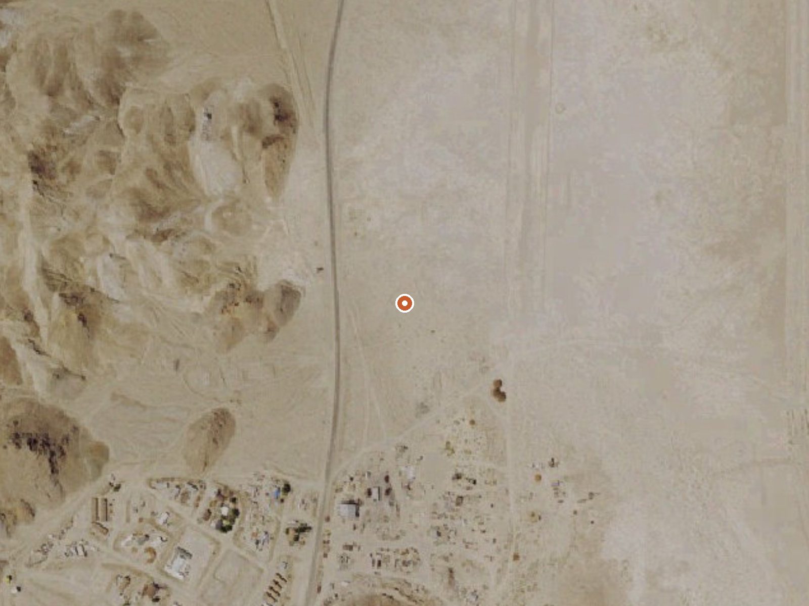 Aerial view of the ground around Silverpeak Hot Spring