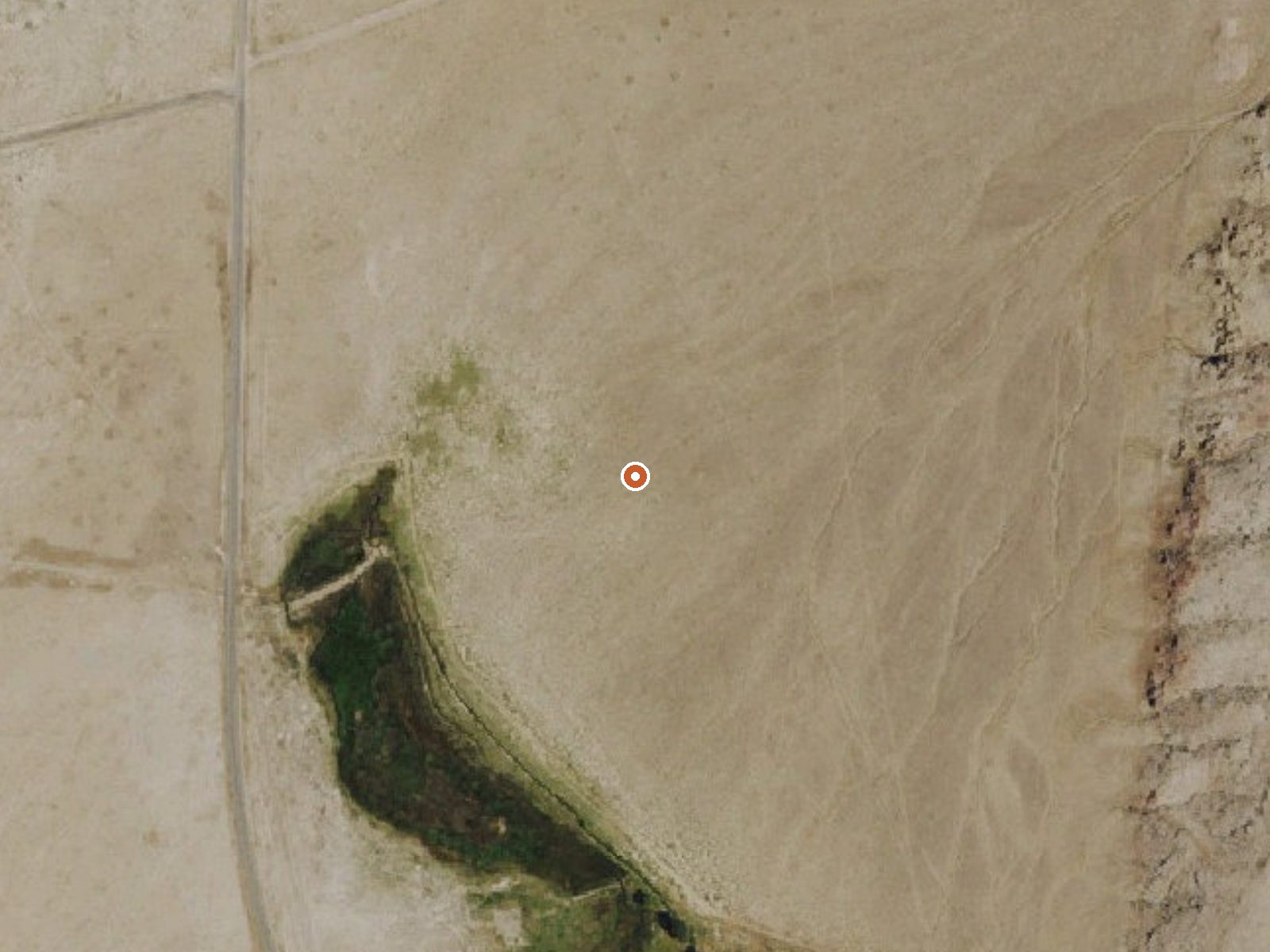 Aerial view of the ground around Little Warm Spring