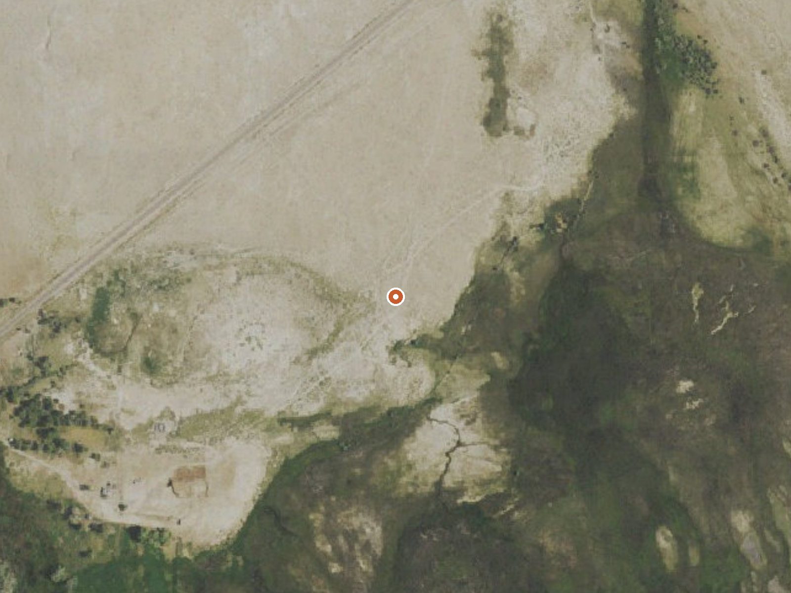 Aerial view of the ground around Lockes Big Spring, Hay Corral Spr