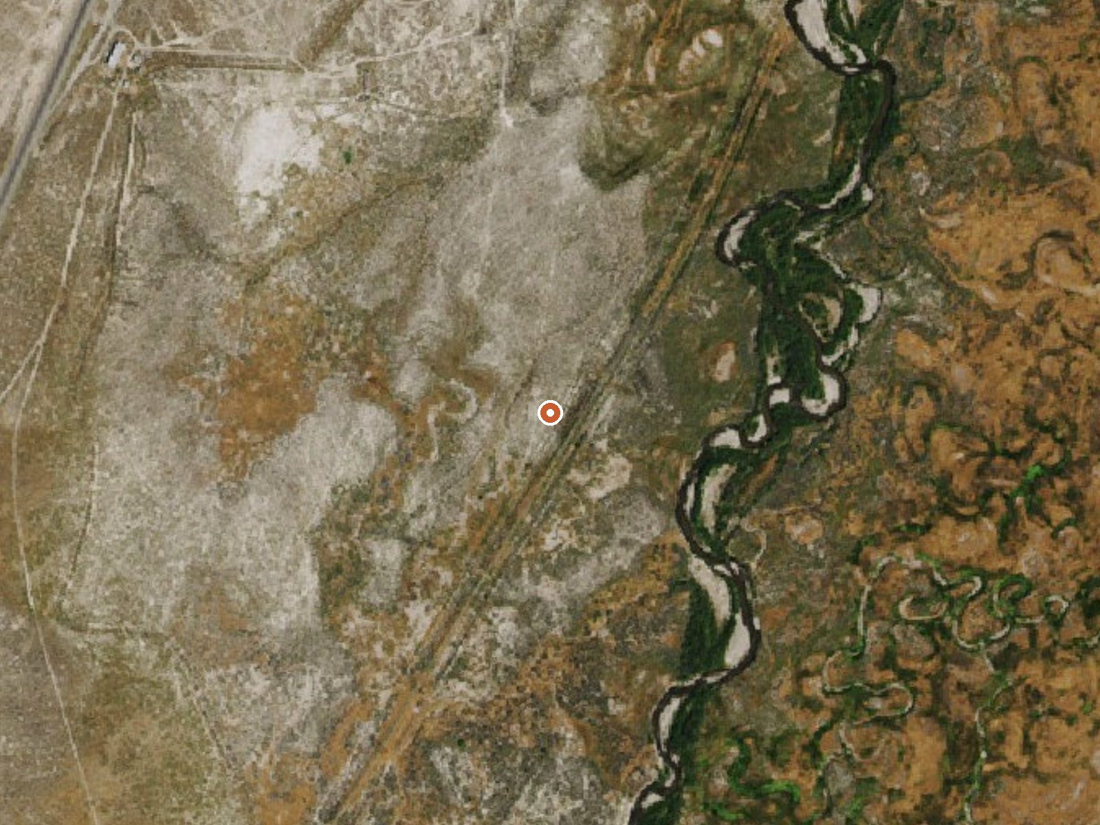 Aerial view of the ground around Mineral Hot Spring