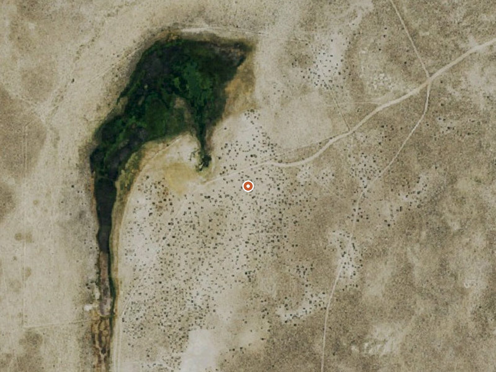 Aerial view of the ground around Moorman Spring