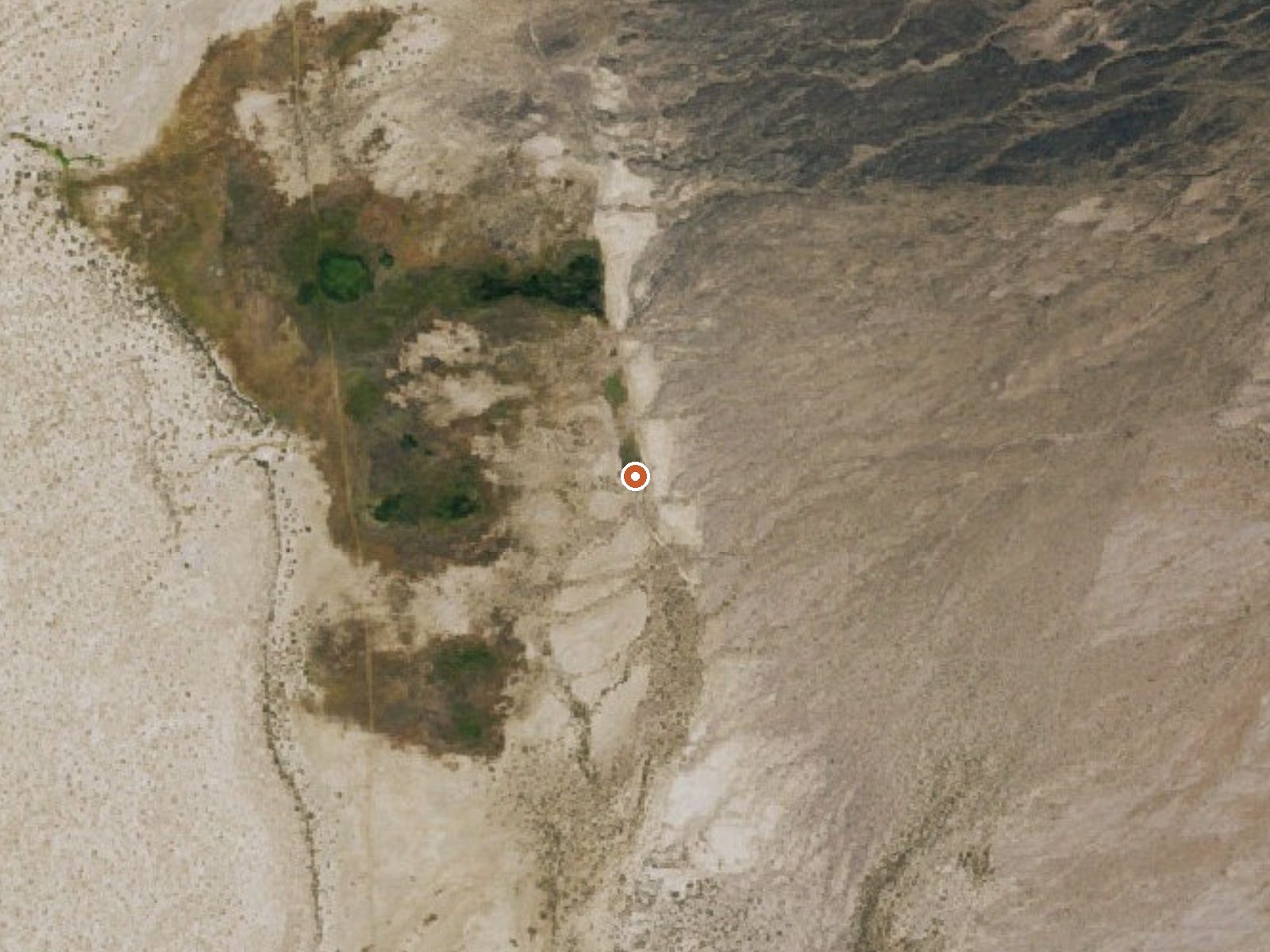 Aerial view of the ground around the spring