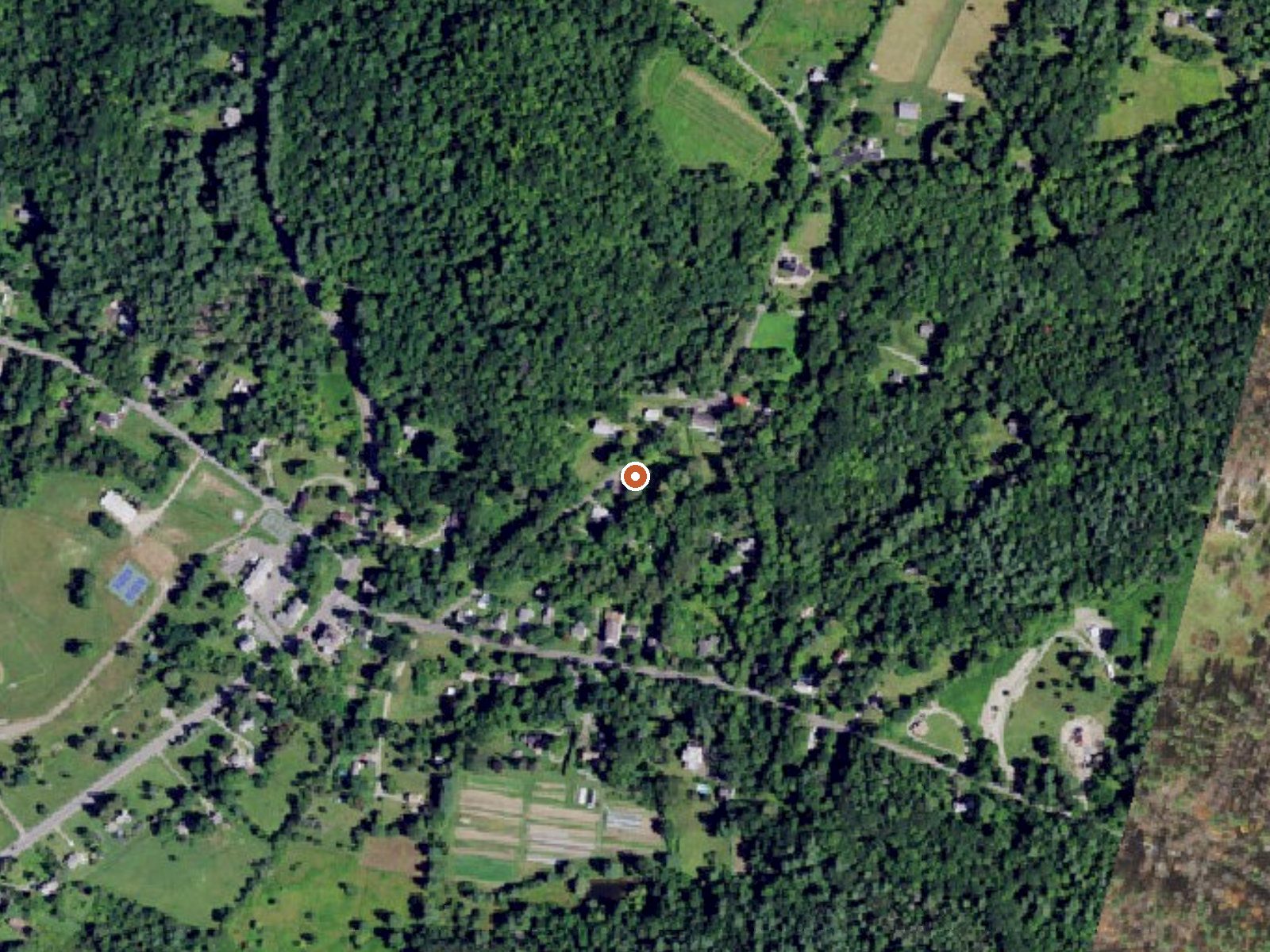Aerial view of the ground around Lebanon Spring