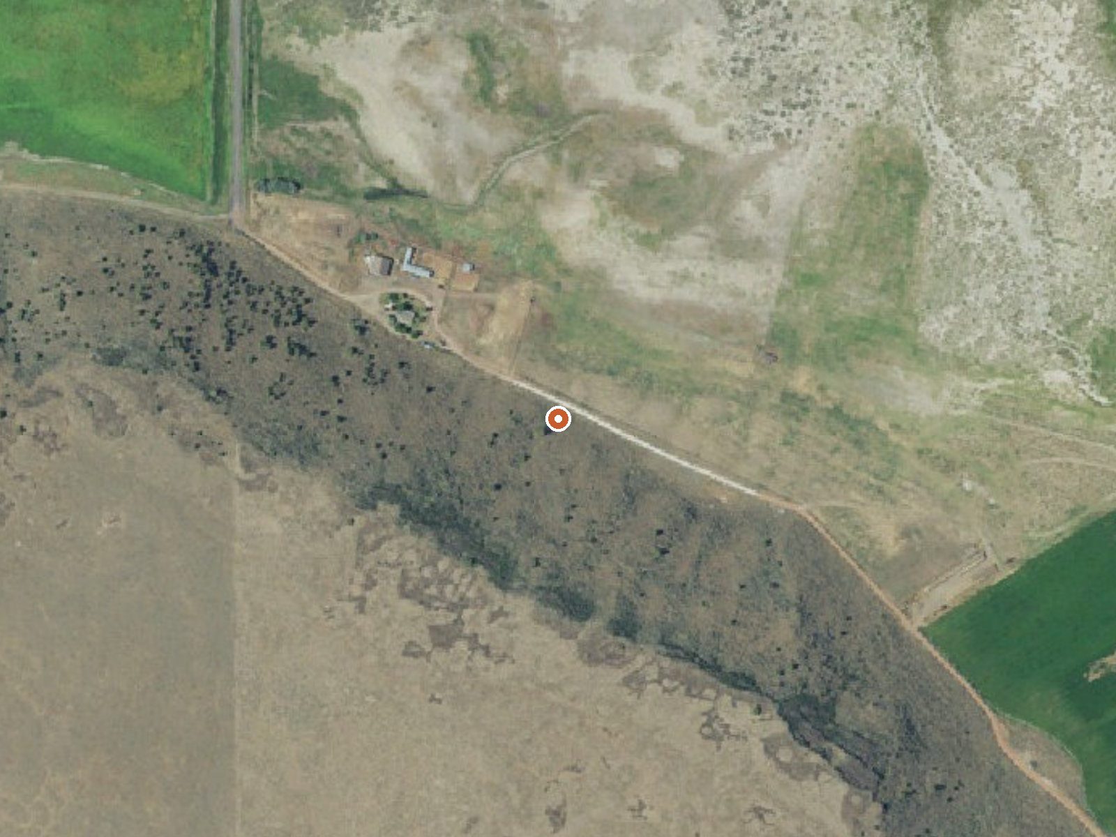 Aerial view of the ground around Baker Spring