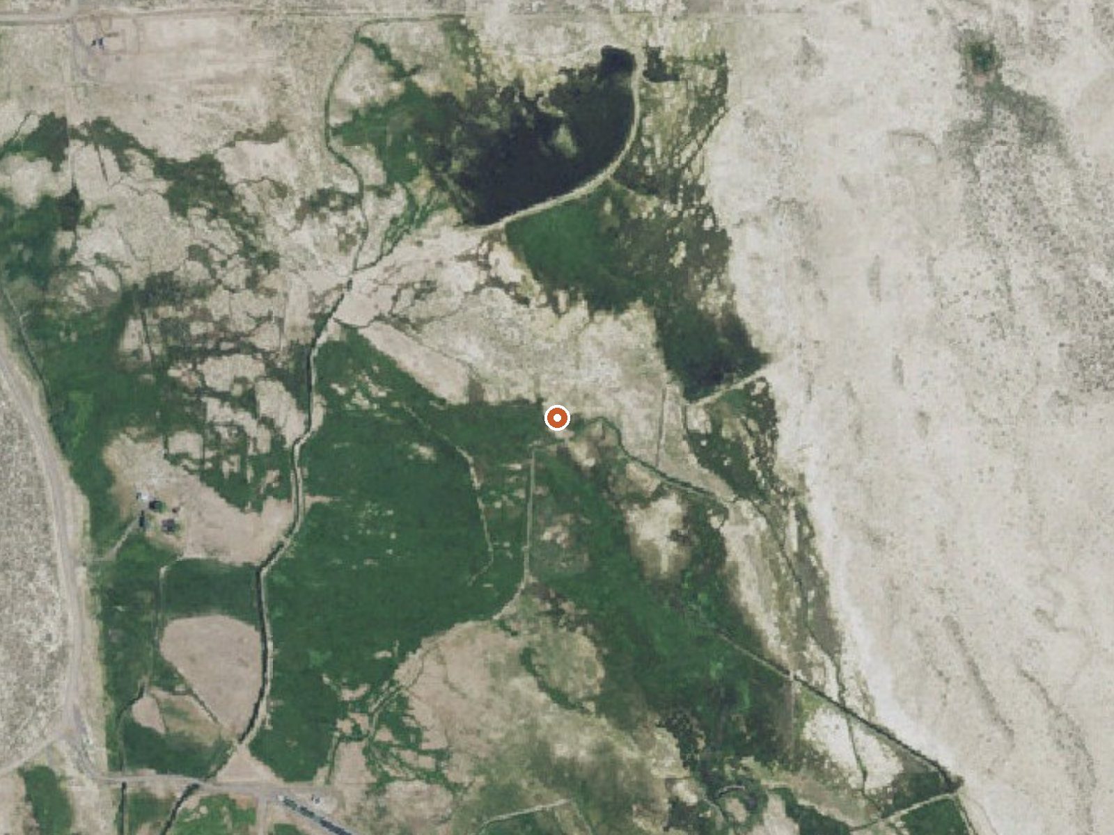 Aerial view of the ground around Buckhorn Creek Springs