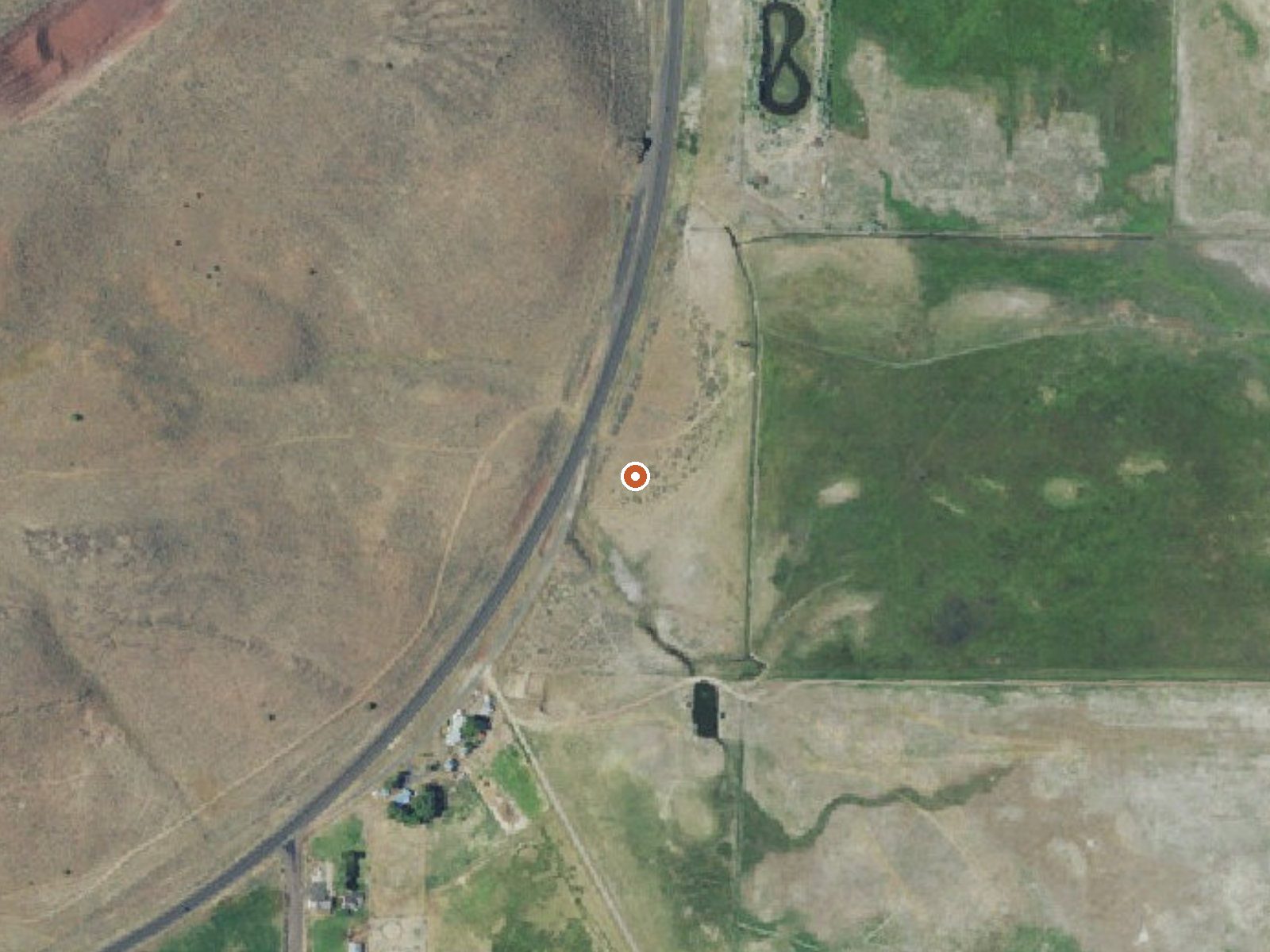 Aerial view of the ground around Goodman Spring