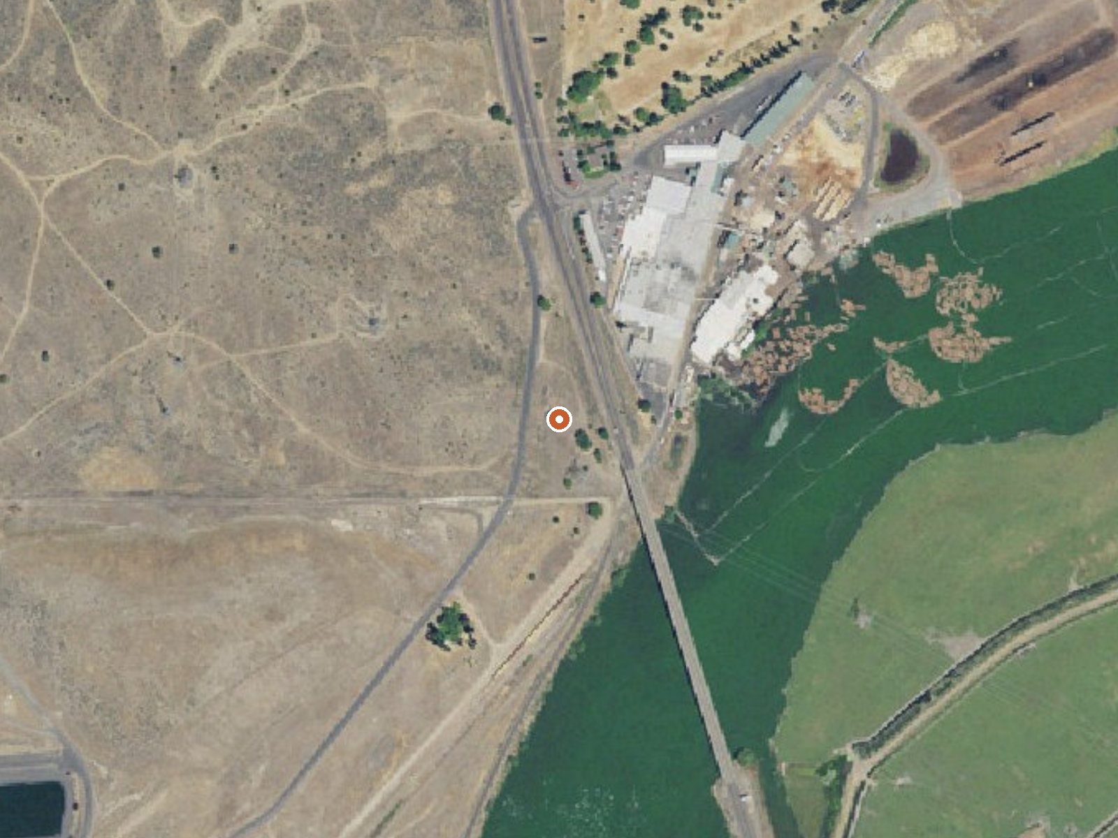 Aerial view of the ground around Hardboard Spring