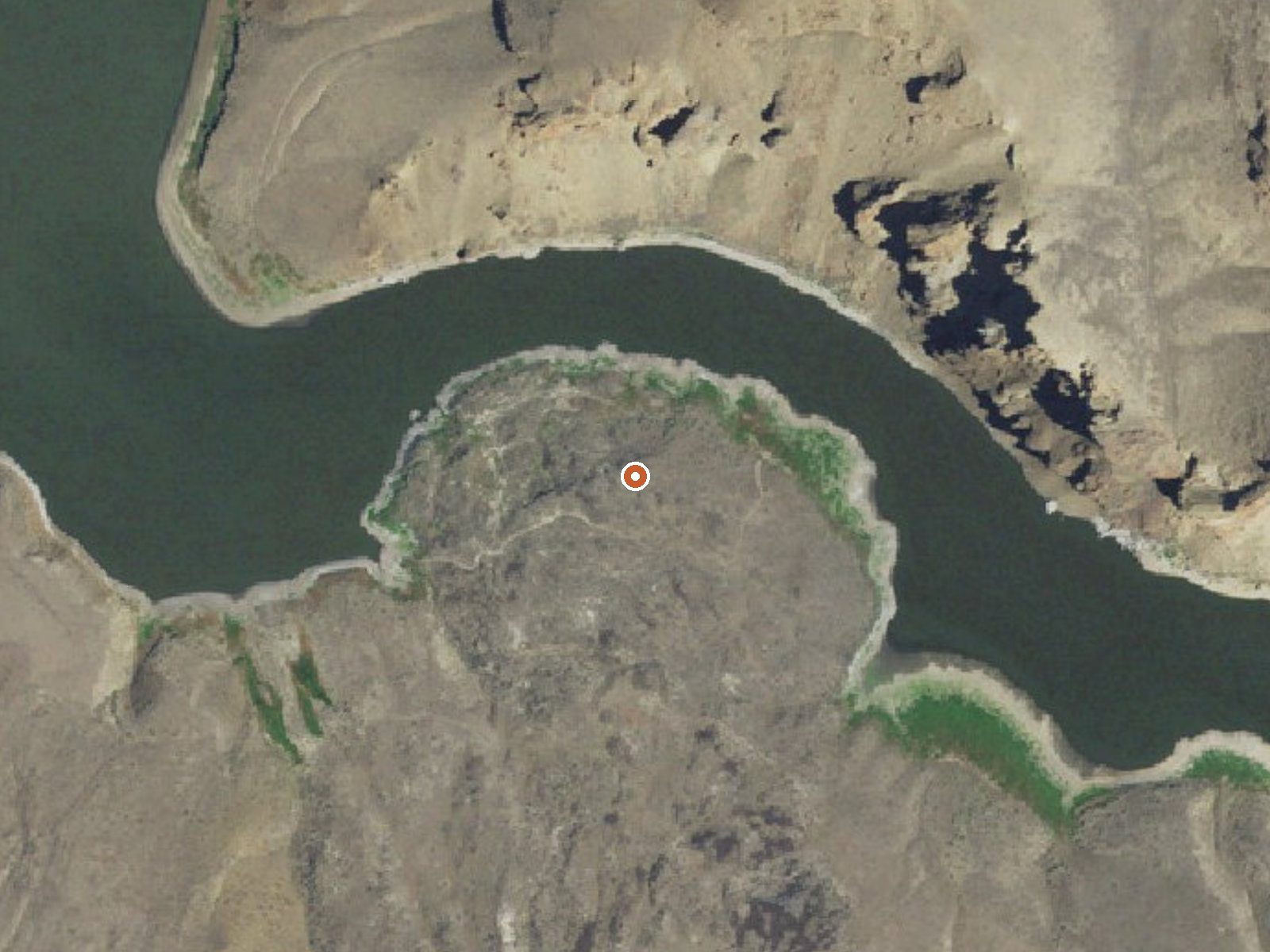 Aerial view of the ground around Hot Spring