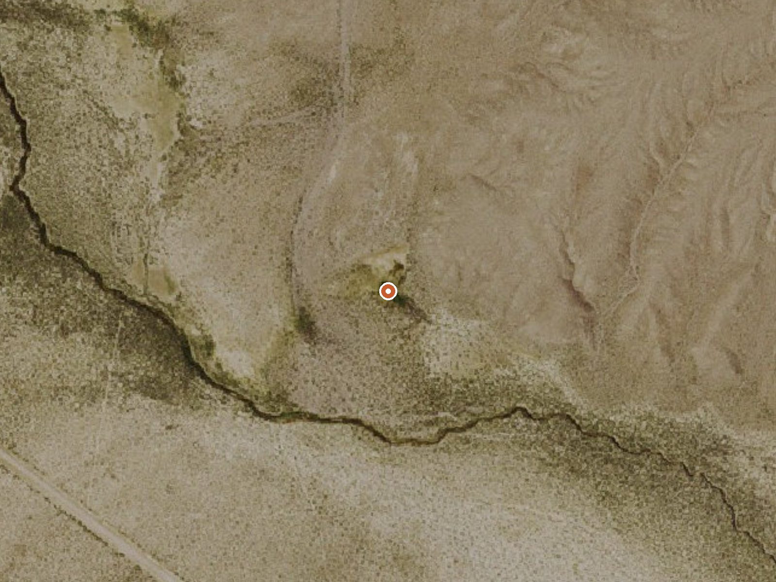 Aerial view of the ground around Warm Spring