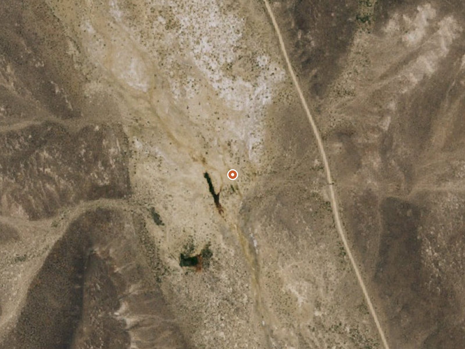 Aerial view of the ground around Warm Springs