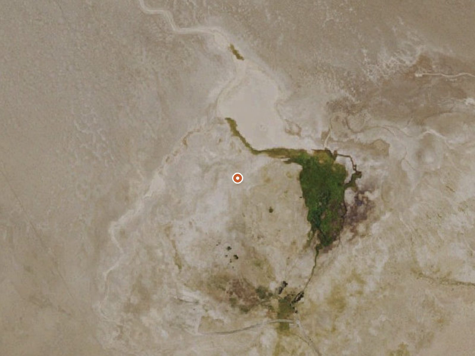 Aerial view of the ground around Wedell Hot Springs