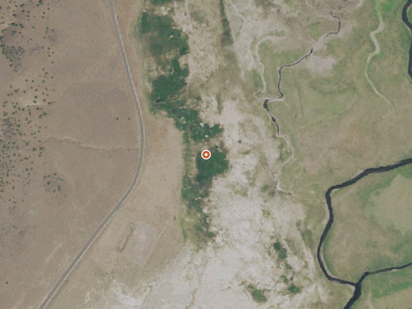 Aerial view of the ground around Warner Valley Ranch