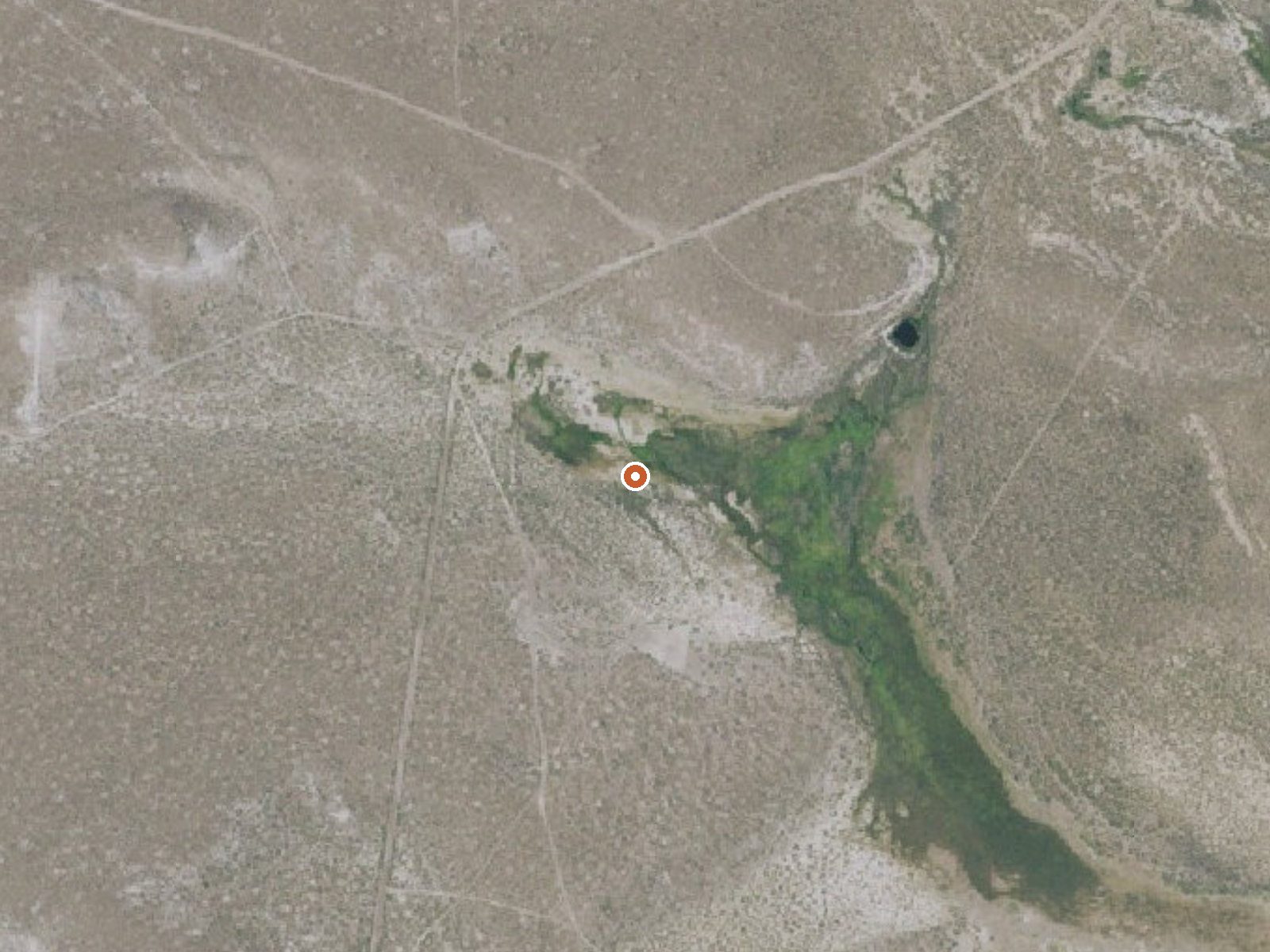Aerial view of the ground around the spring
