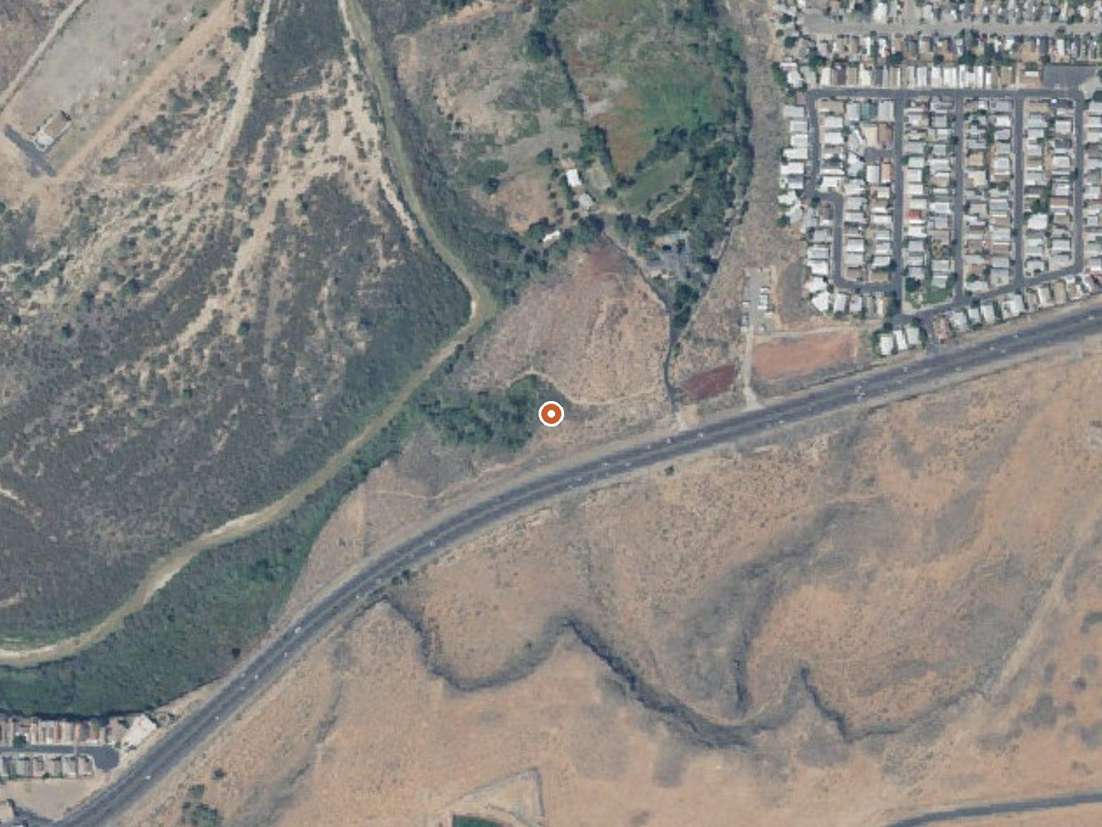 Aerial view of the ground around Berry Springs