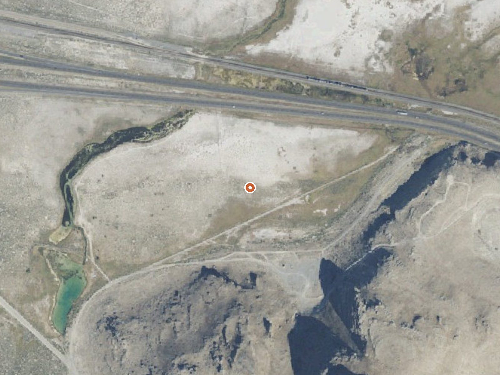 Aerial view of the ground around Big Warm Springs
