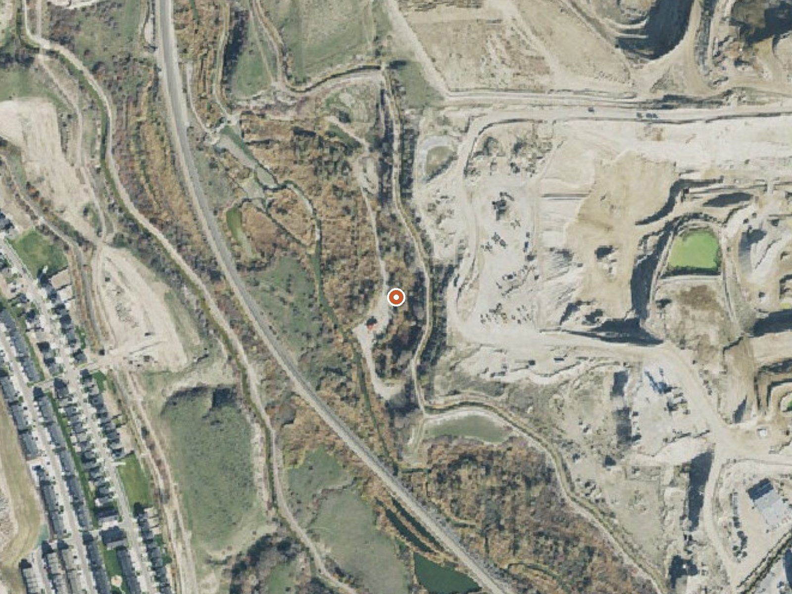 Aerial view of the ground around Camp Williams