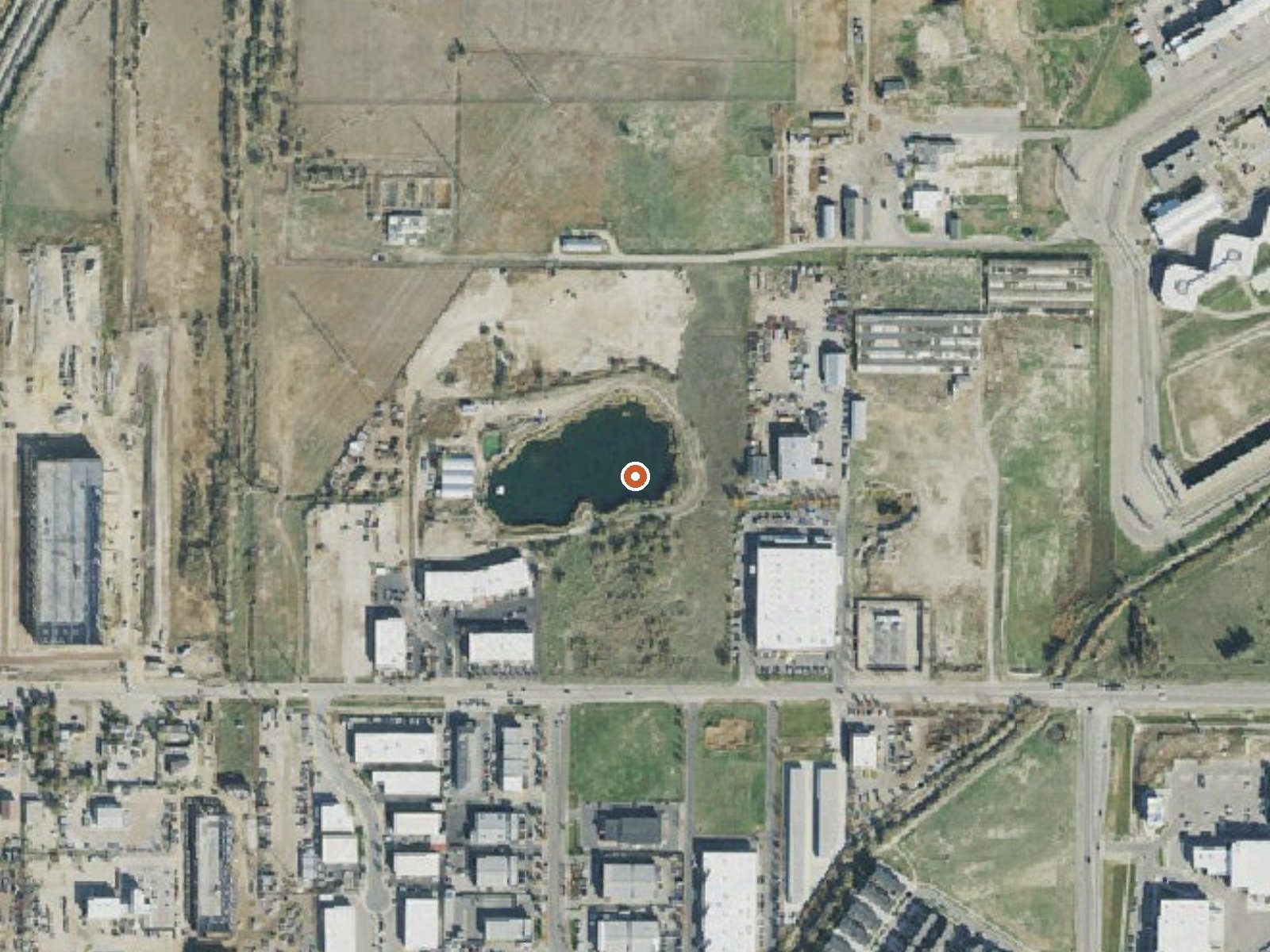 Aerial view of the ground around Crystal Hot Springs