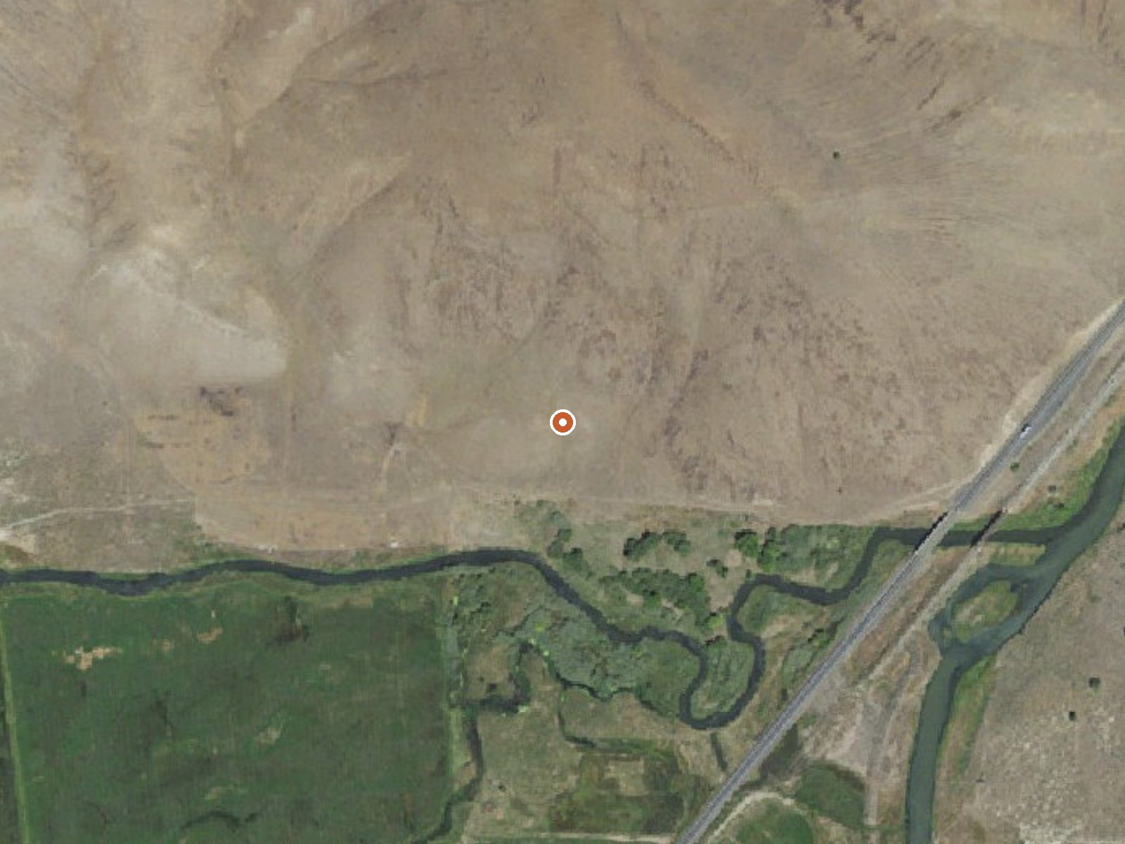 Aerial view of the ground around Juntura Warm Spring 1