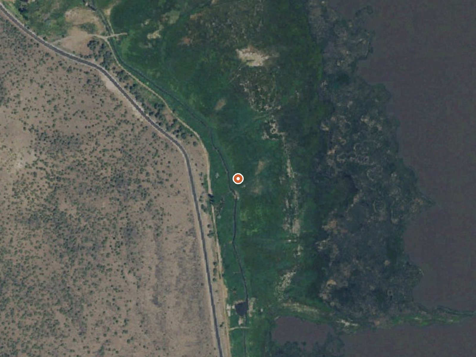 Aerial view of the ground around Moss Ranch Springs