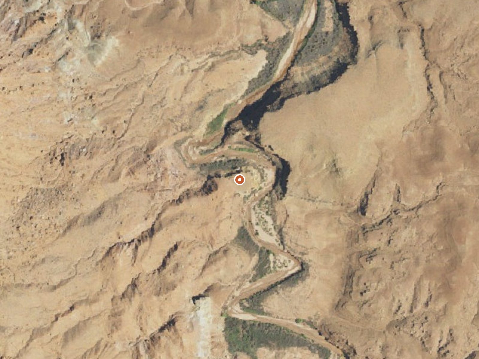 Aerial view of the ground around Warm Spring