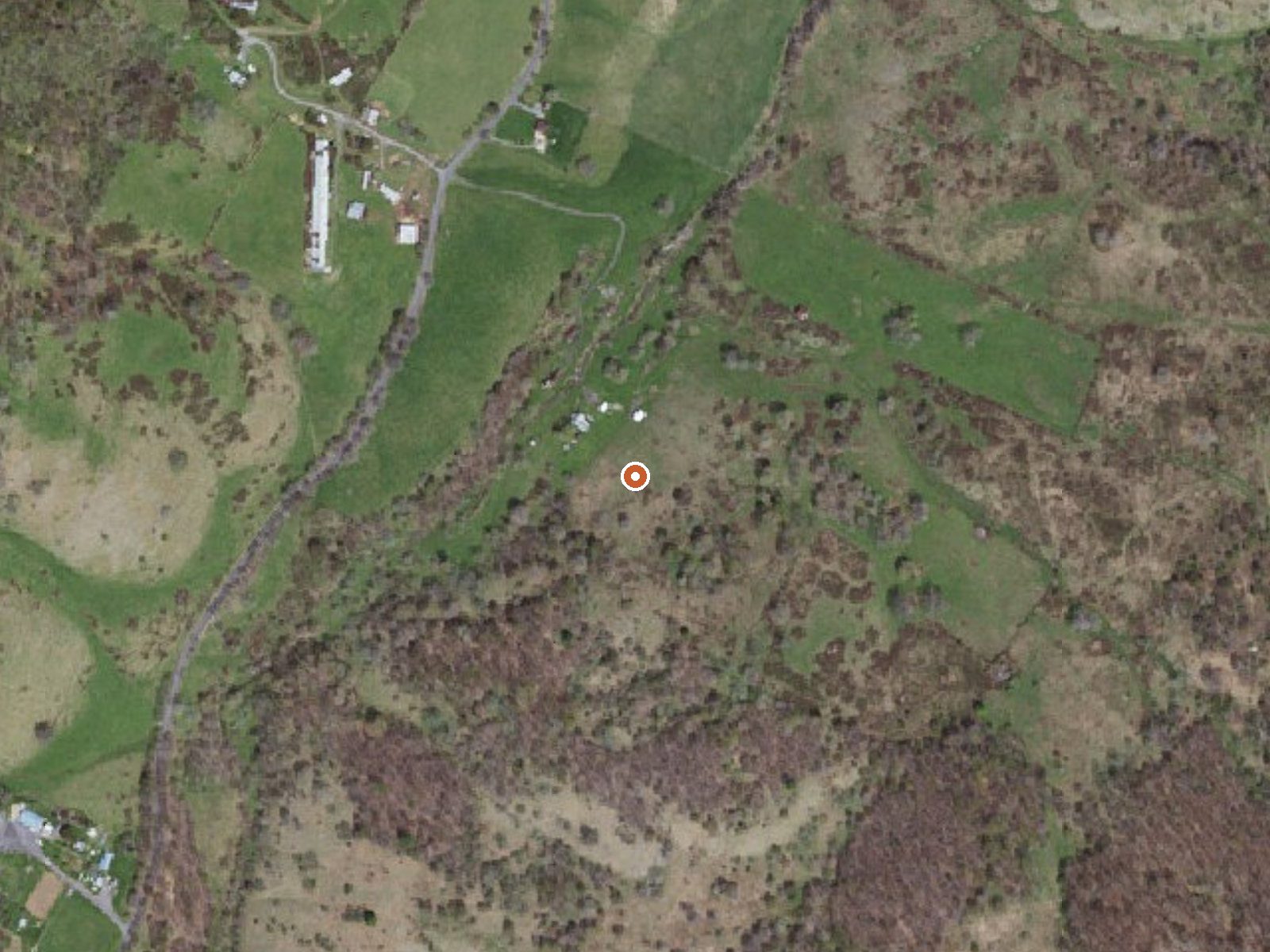 Aerial view of the ground around Bragg Spring