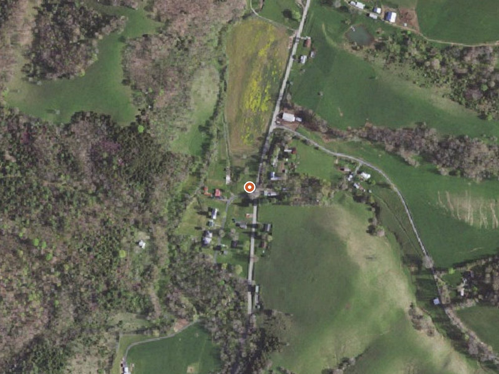 Aerial view of the ground around Sweet Chalybeate Spring