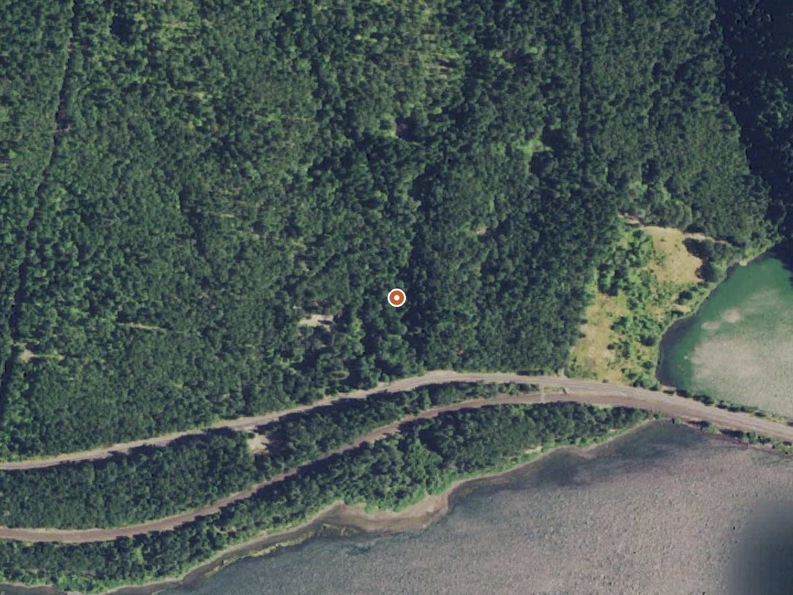Aerial view of the ground around Collins Hot Springs