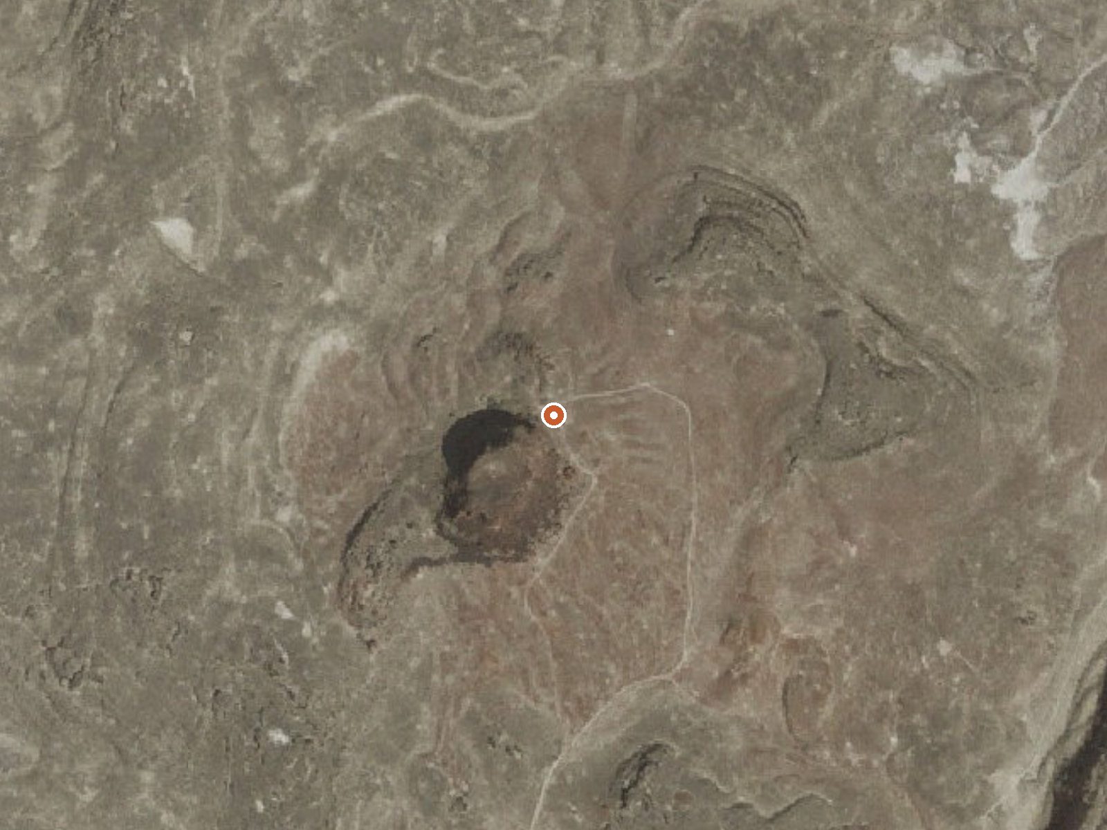 Aerial view of the ground around Fumarole Butte