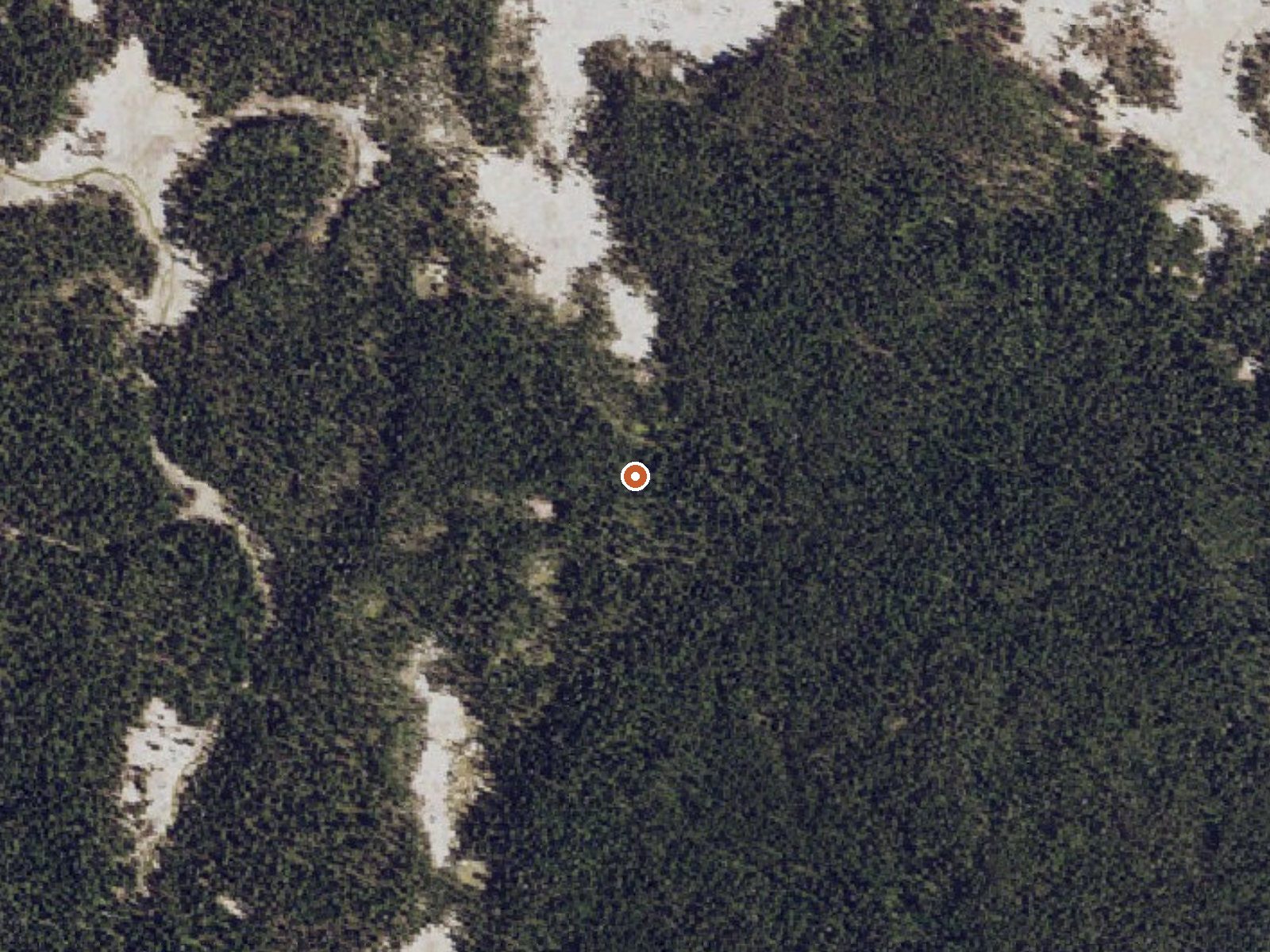 Aerial view of the ground around Hot Spring Basin Group