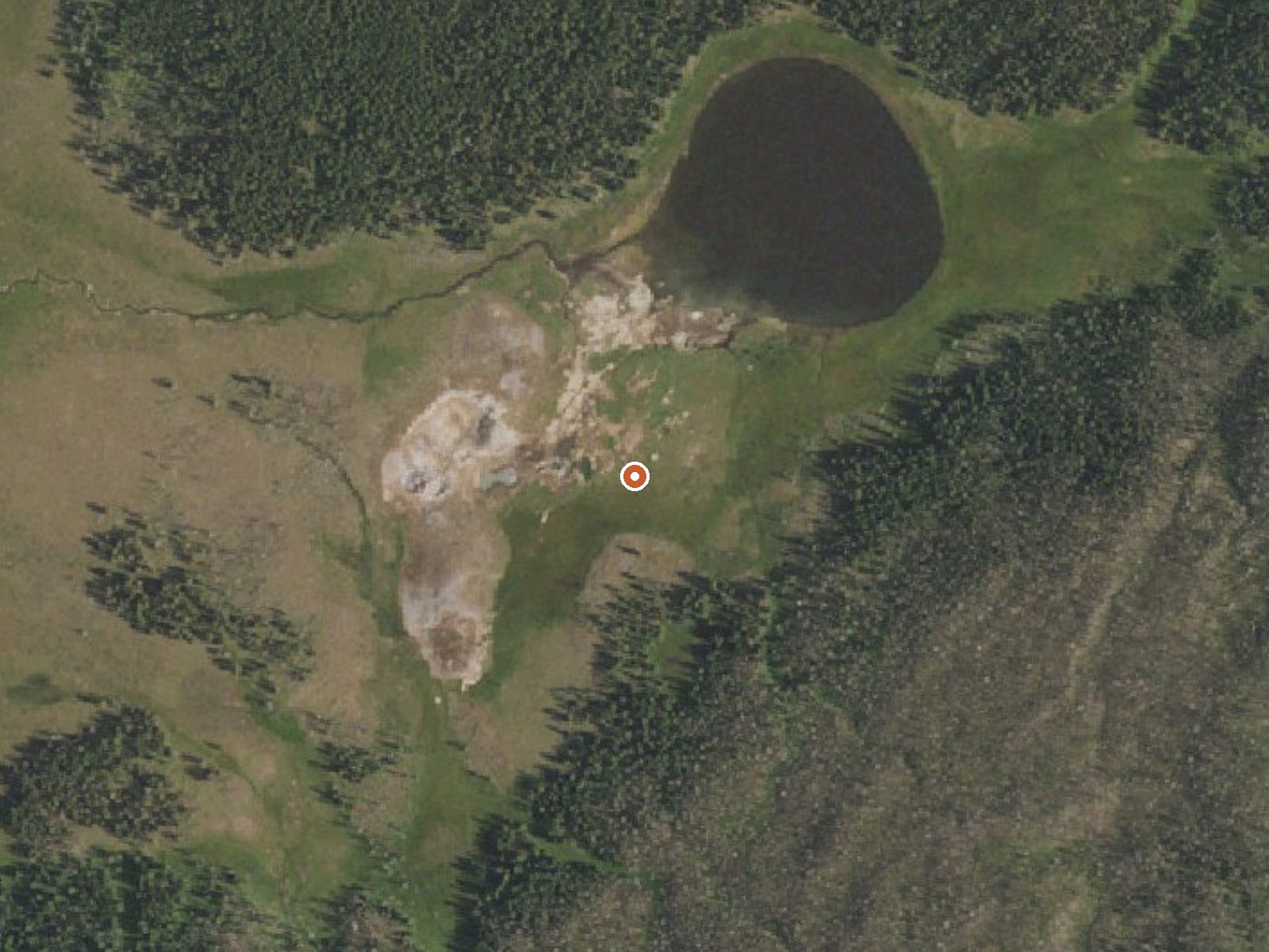 Aerial view of the ground around Hot Springs