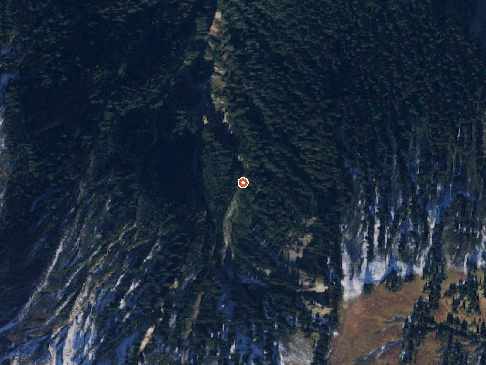 Aerial view of the ground around Gamma Hot Springs
